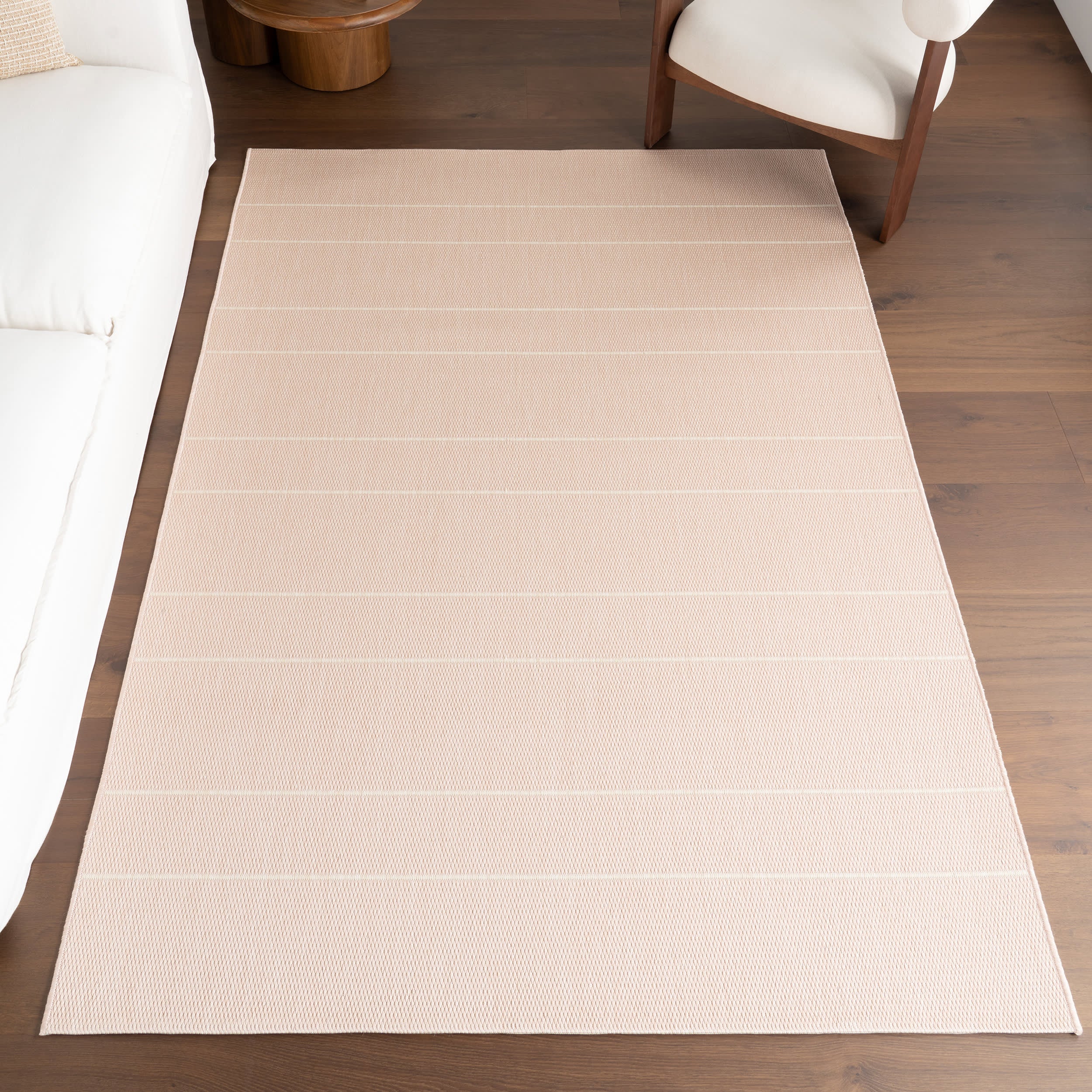 Venetian Pinstripes Indoor/Outdoor Rug | Light Pink