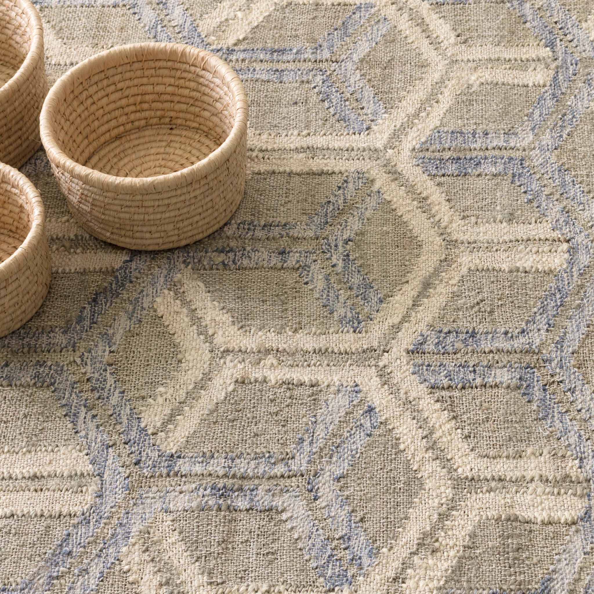 Tala Blue Handwoven Jute Rug