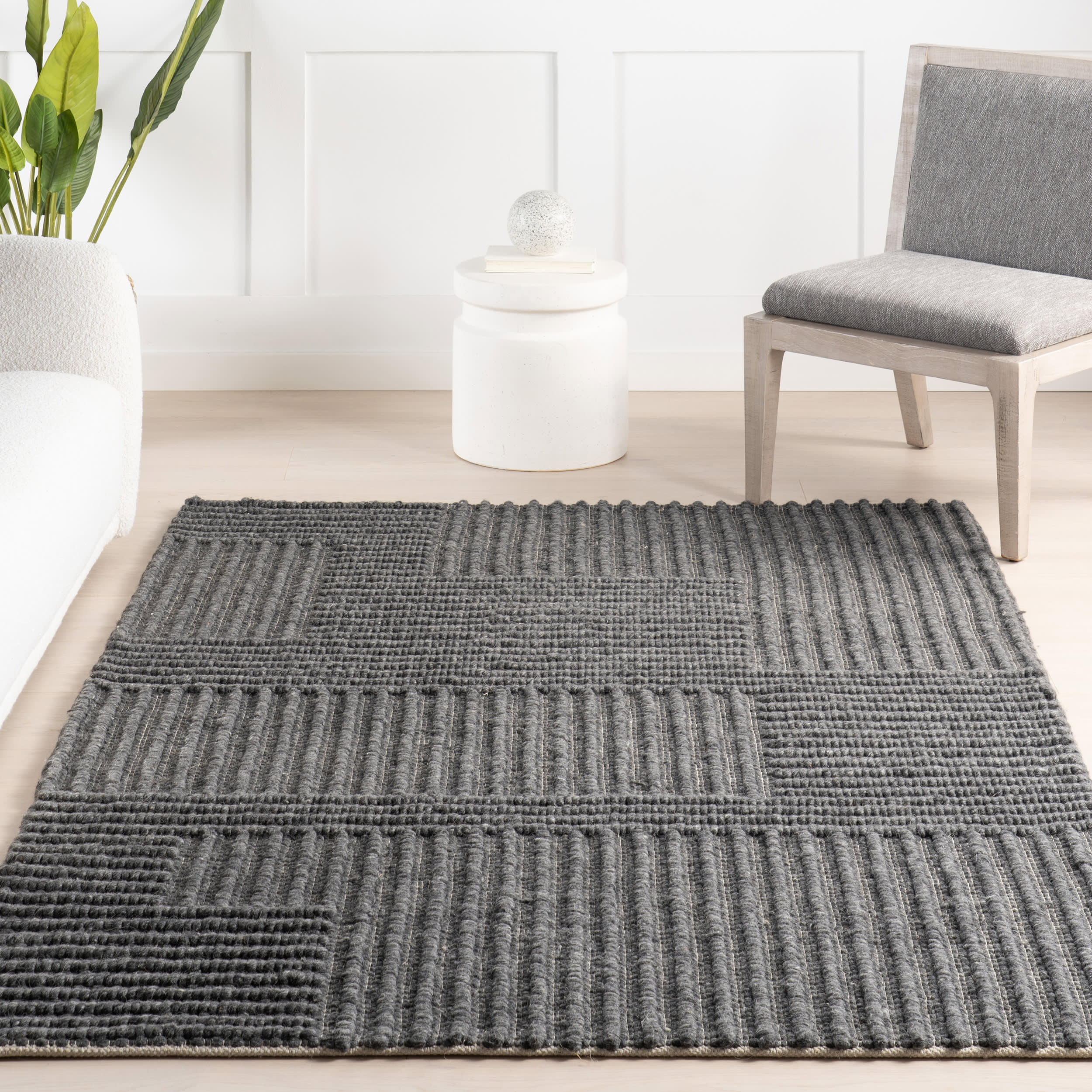 Skye Modern High-Low Rug | Charcoal