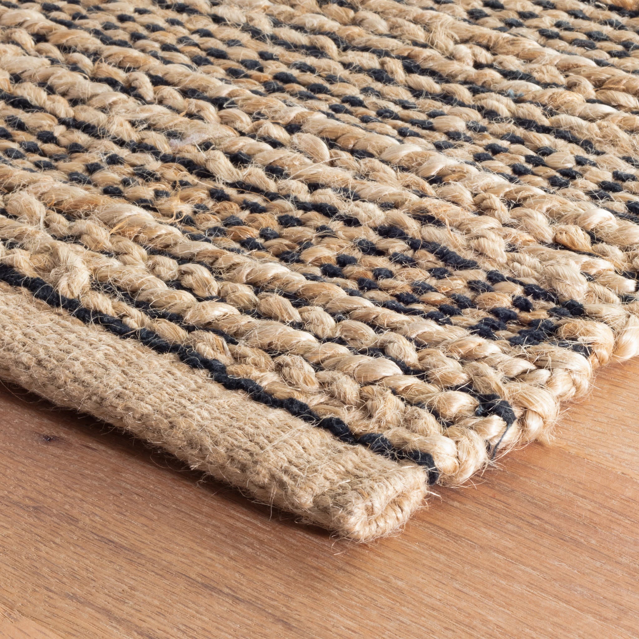 Simba Black Handwoven Jute Rug