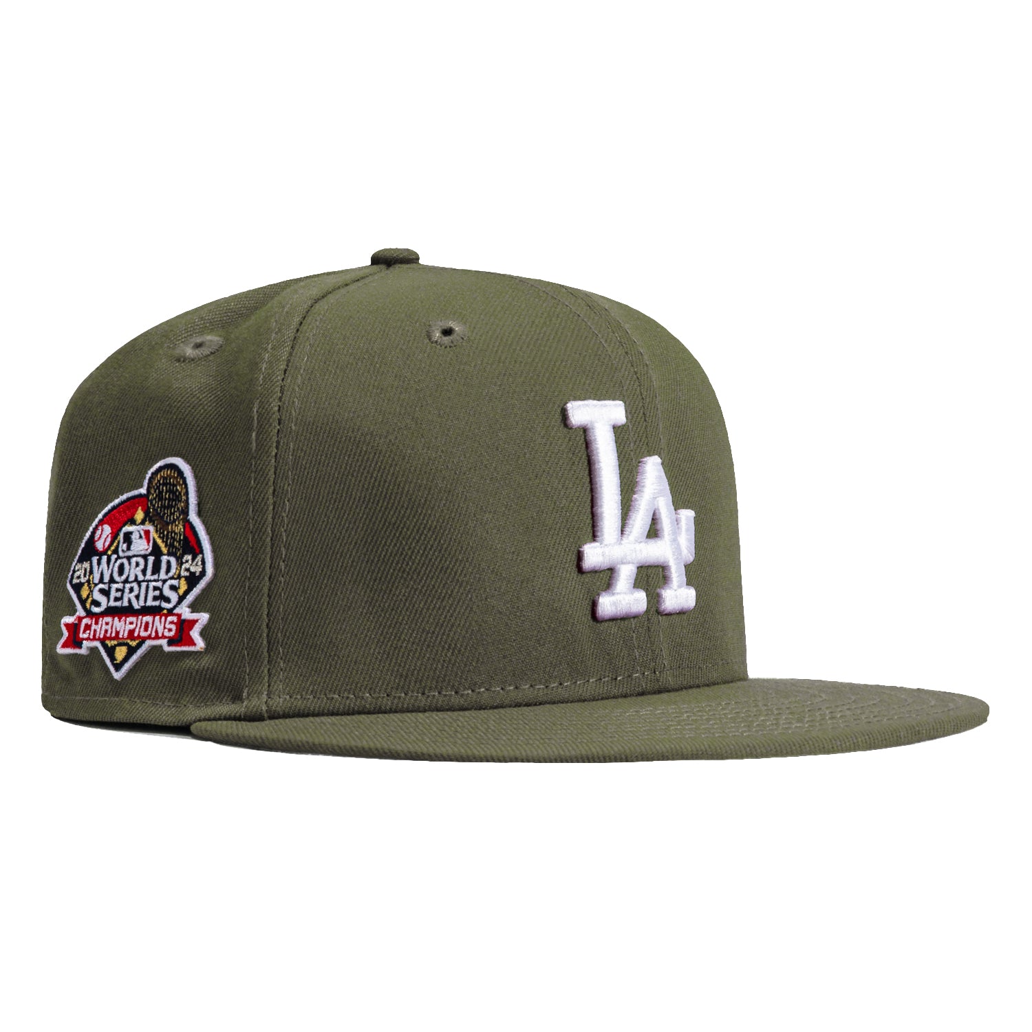 New Era 59Fifty Los Angeles Dodgers 2024 World Series Champions Patch Hat - Olive