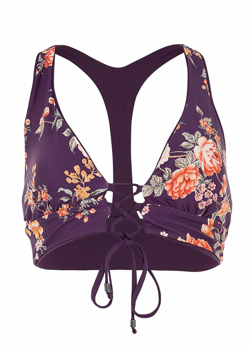 Maaji Dark Grape Yasmina Long Line Triangle Bikini Top