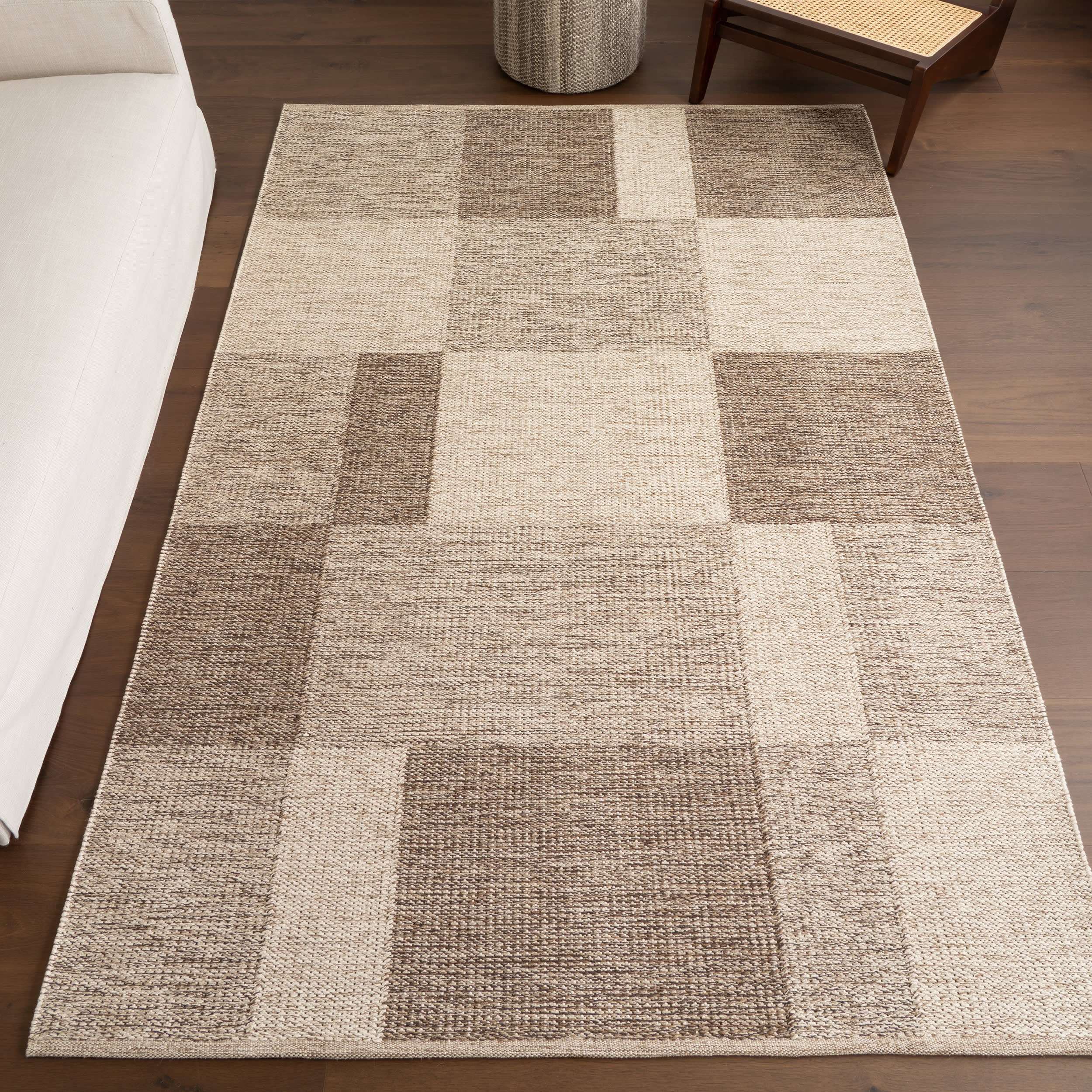 Greer Checkered Rug | Beige