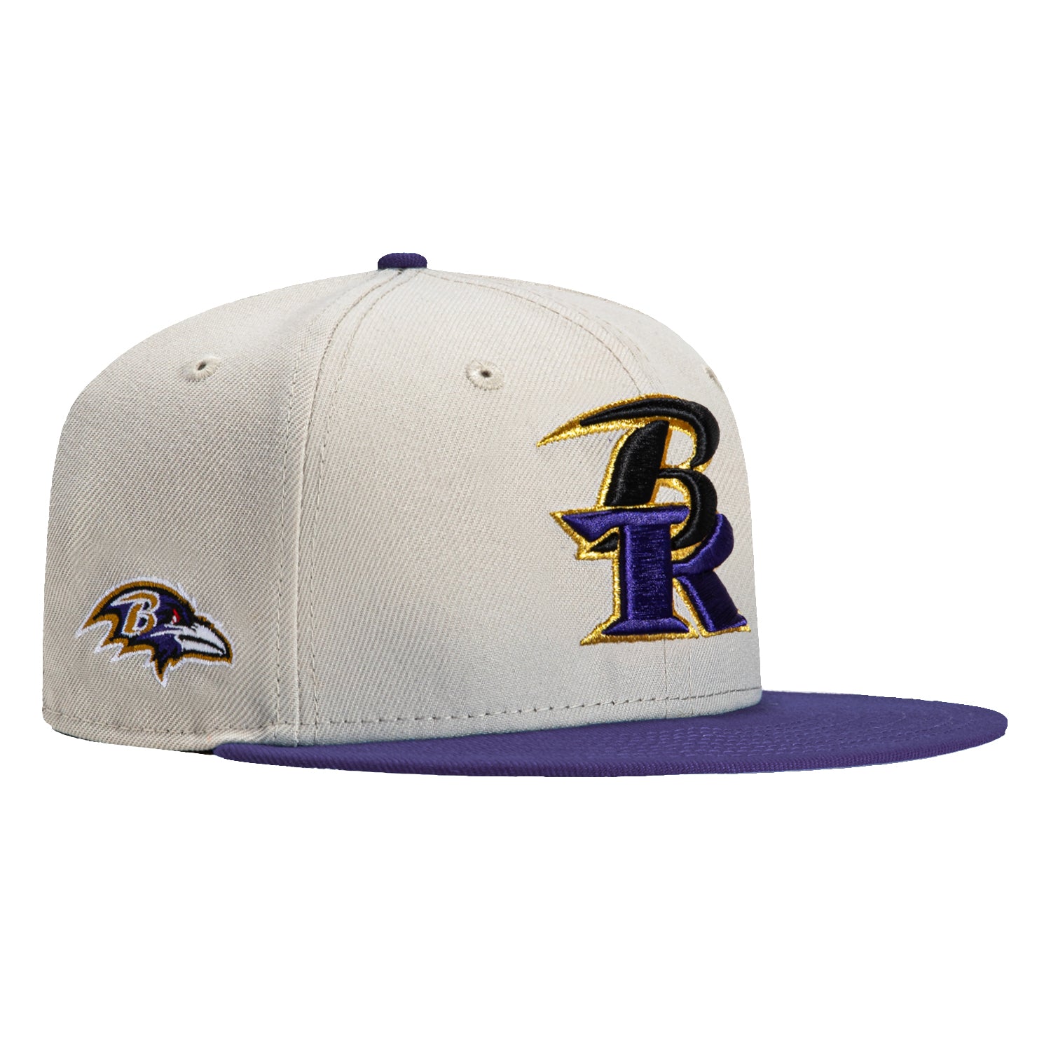 New Era 59Fifty City Stone Dome Baltimore Ravens Logo Patch Hat - Stone, Purple