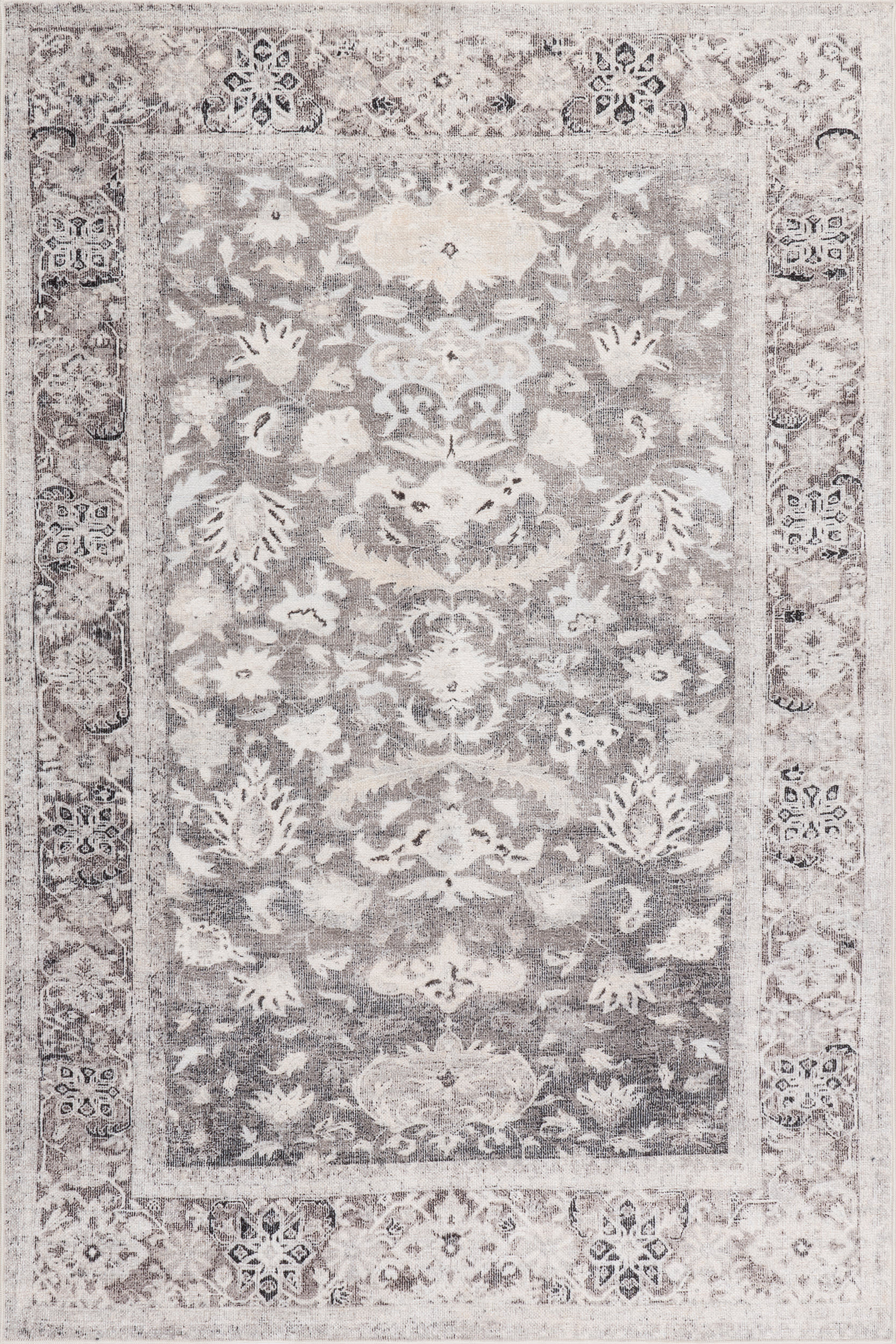 Analia Medallion Washable Rug | Brown