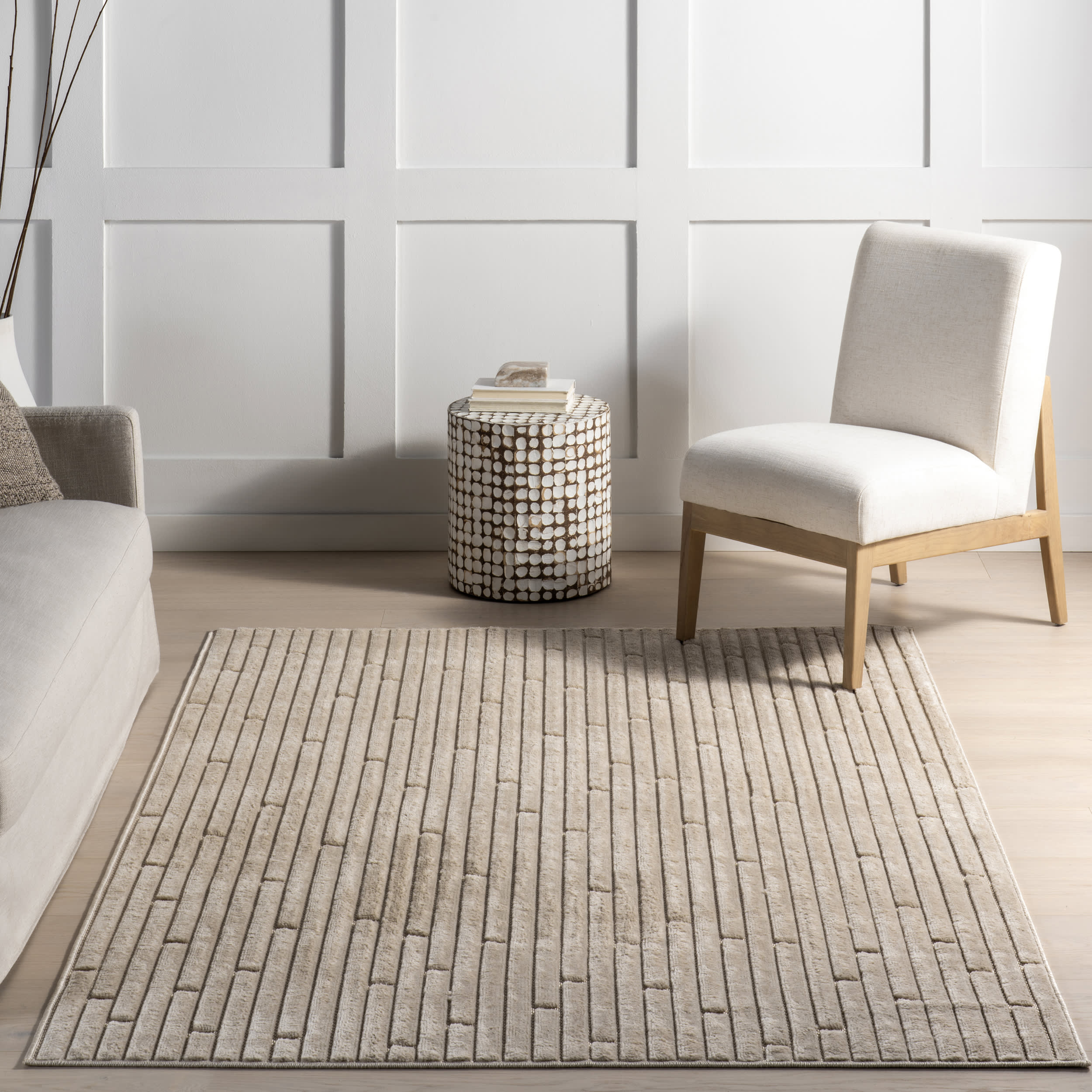 Tavia Striped Indoor/Outdoor Rug | Beige