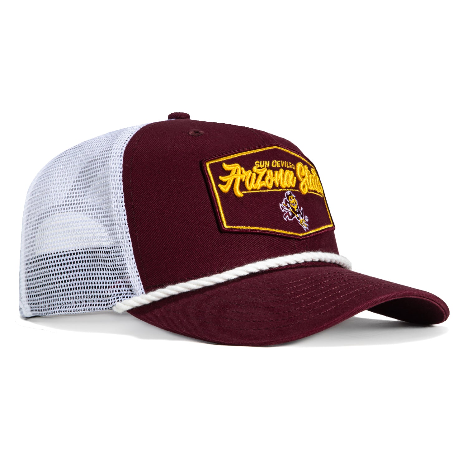 New Era 9Seventy Arizona State Sun Devils Patch Logo Trucker Stretch-Snap Hat - Maroon, White