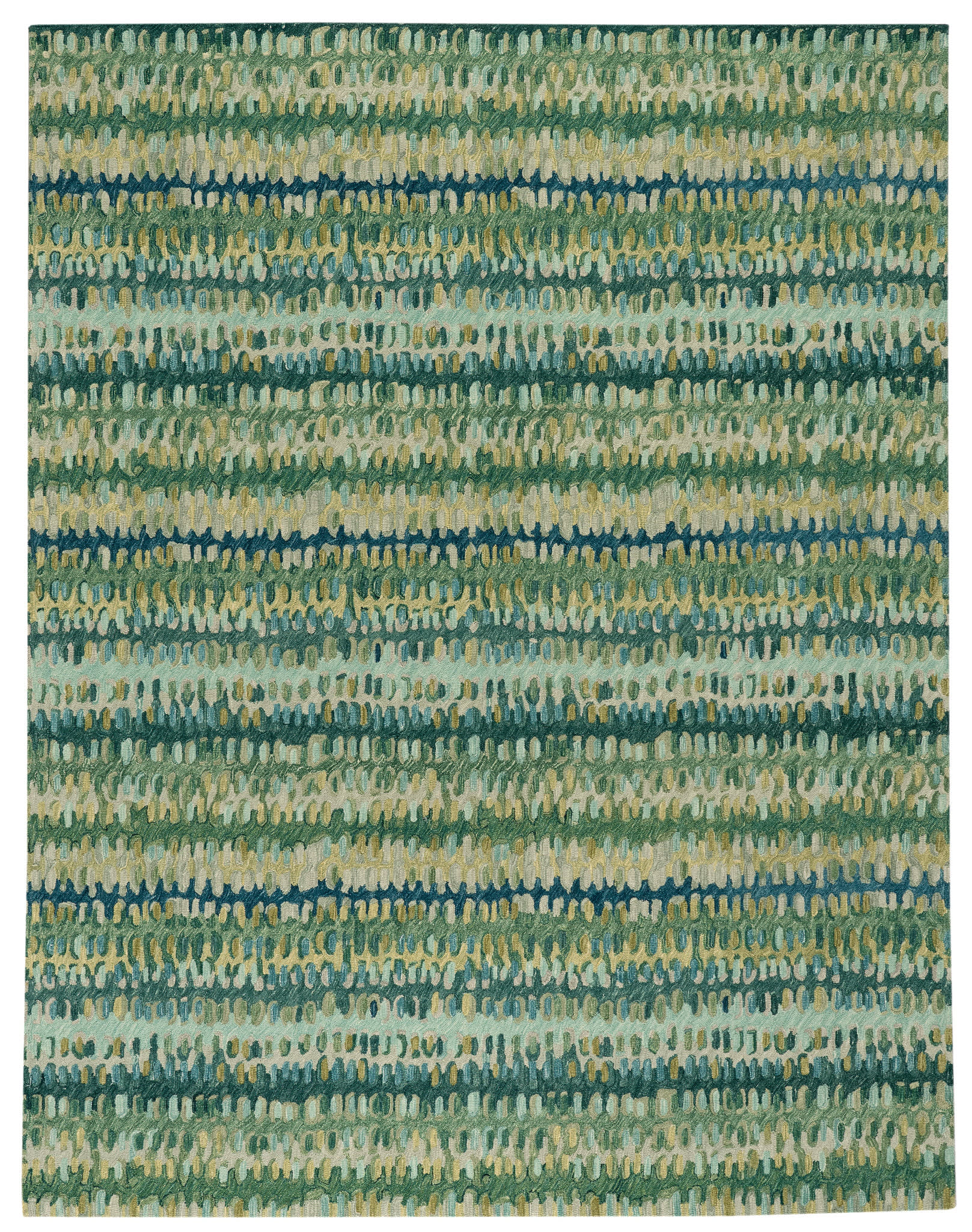 Paint Chip Moss Hand Micro Hooked Wool Rug