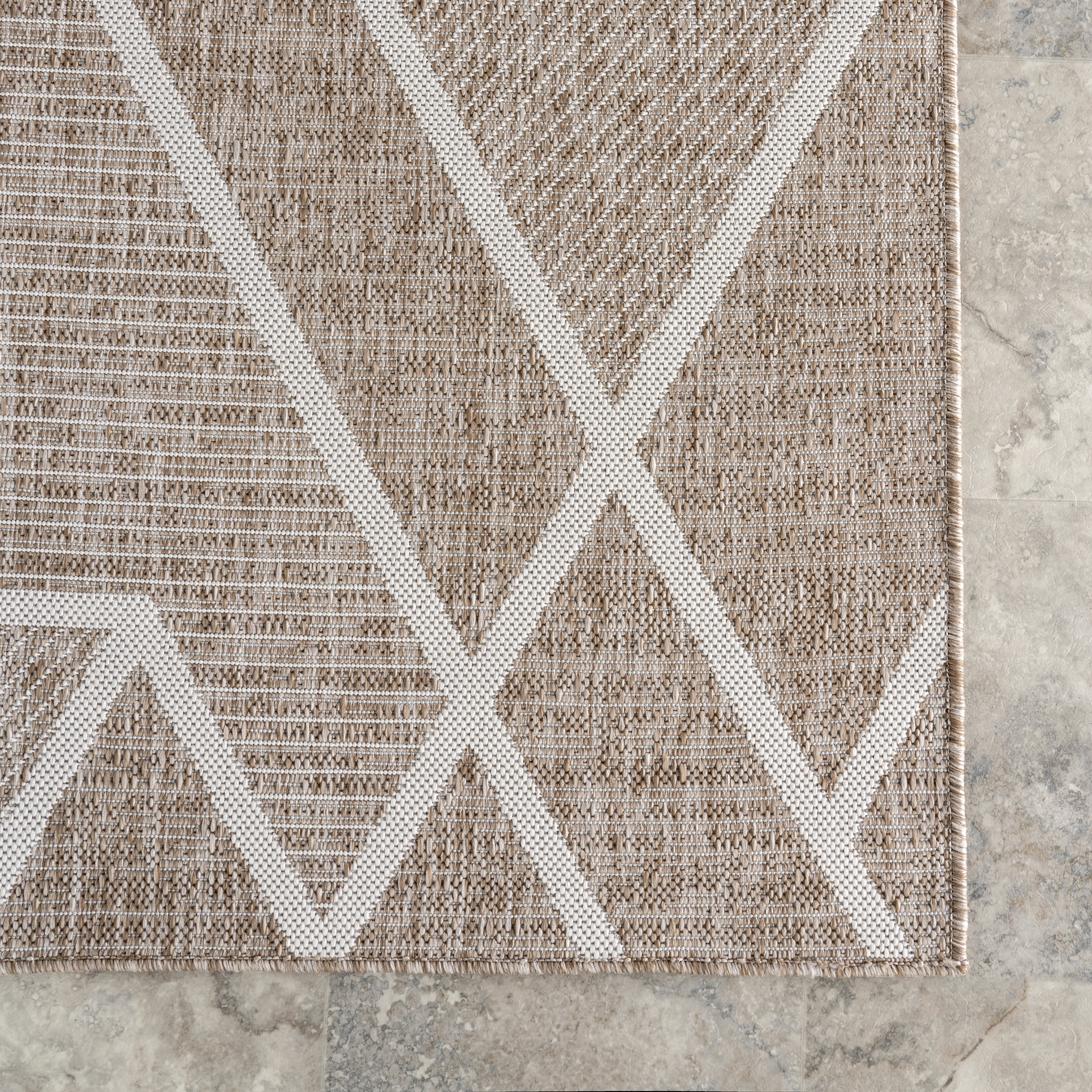 Sarai Geometric Shapes Indoor/Outdoor Rug | Beige