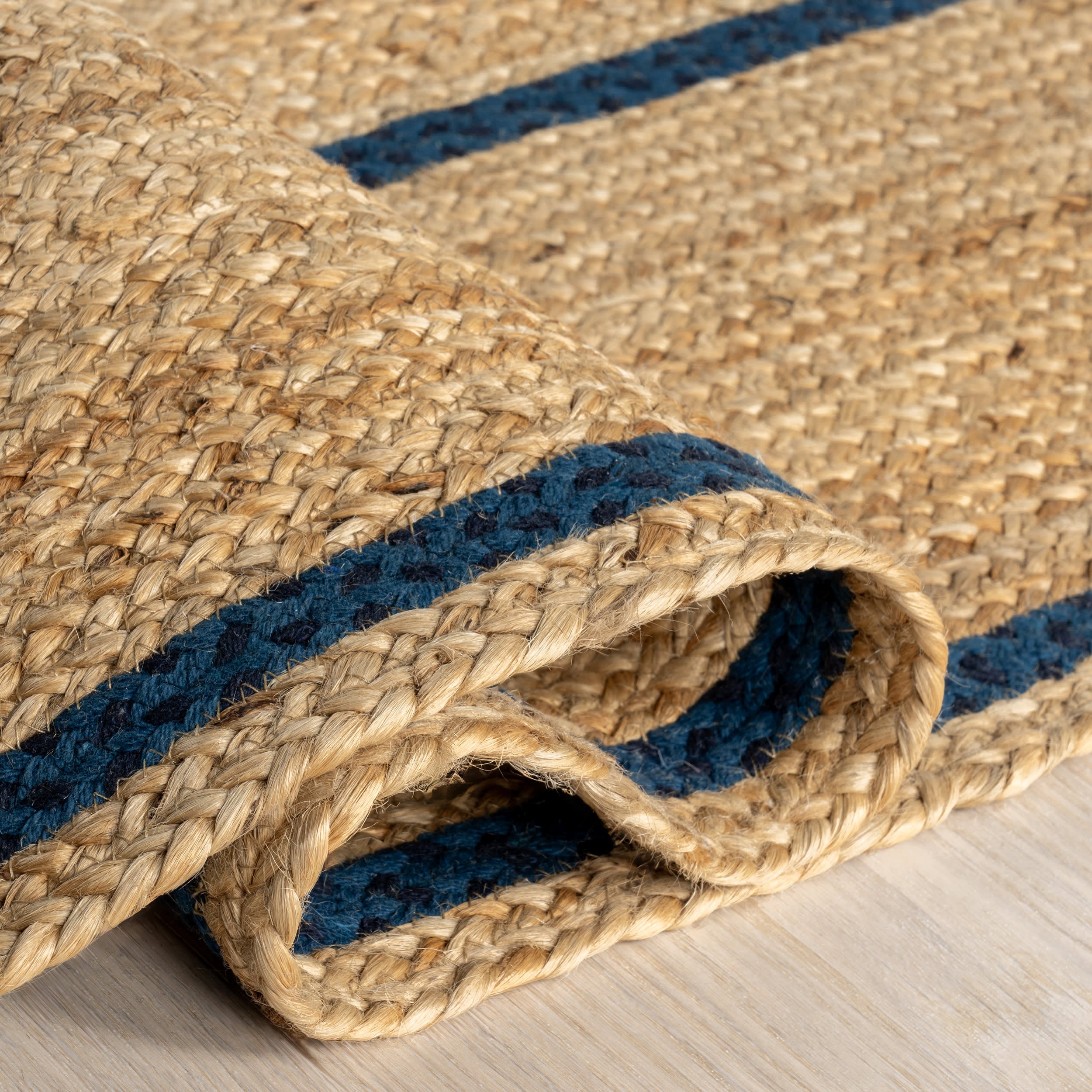 Ripplewood Oval Jute Rug | Navy