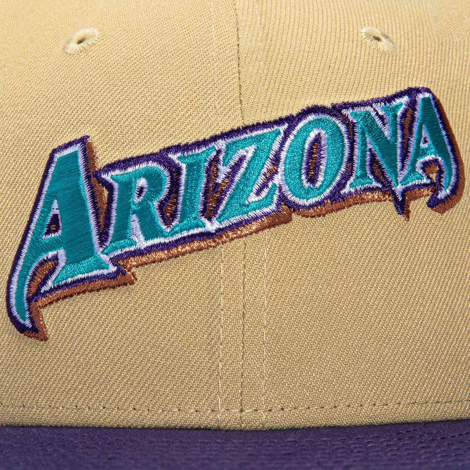 New Era 59Fifty Arizona Diamondbacks 25th Anniversary Patch Word Hat - Tan, Purple