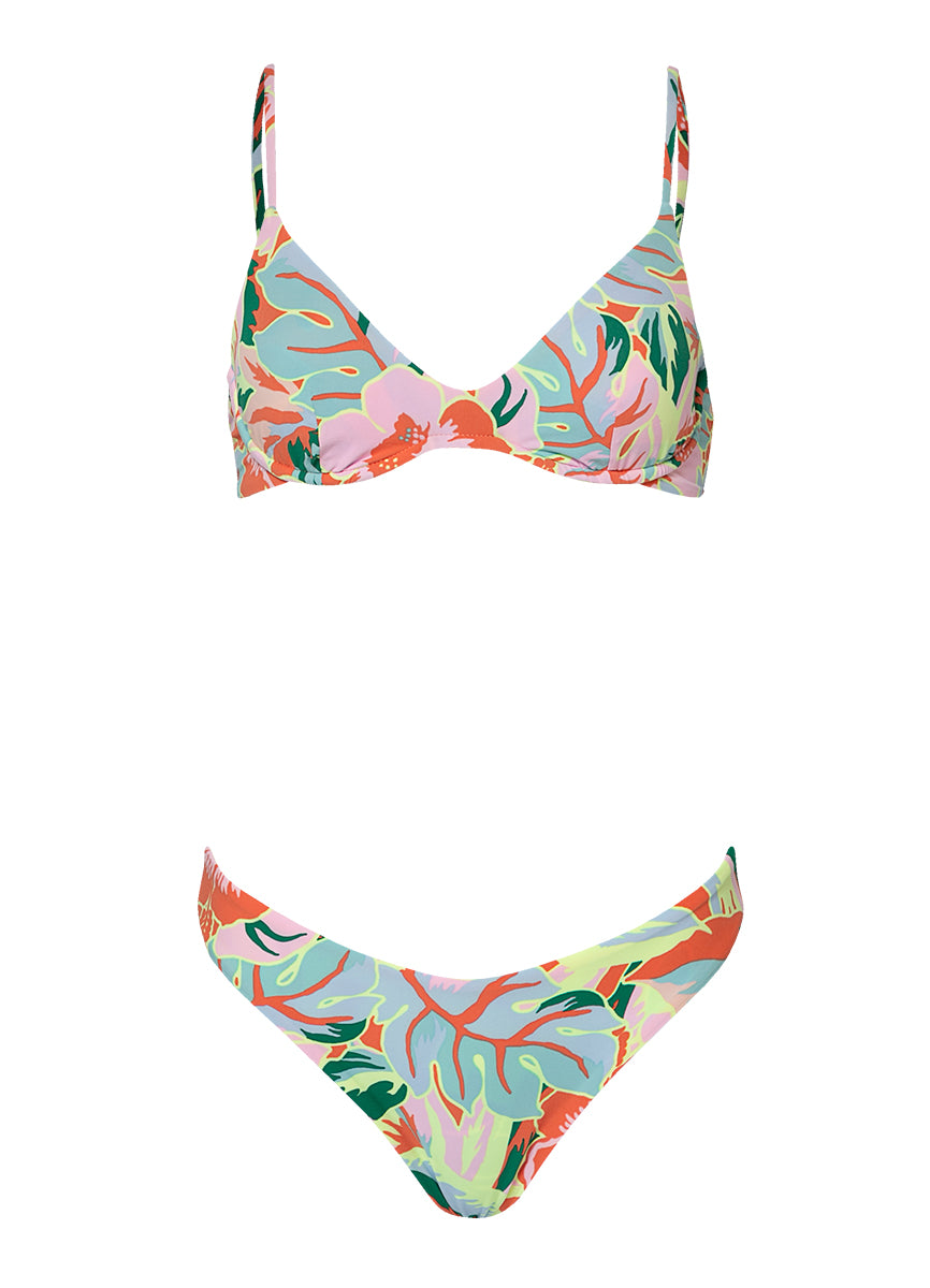 Maaji Neon Leafy Sublimity Regular Rise Classic Bikini Bottom