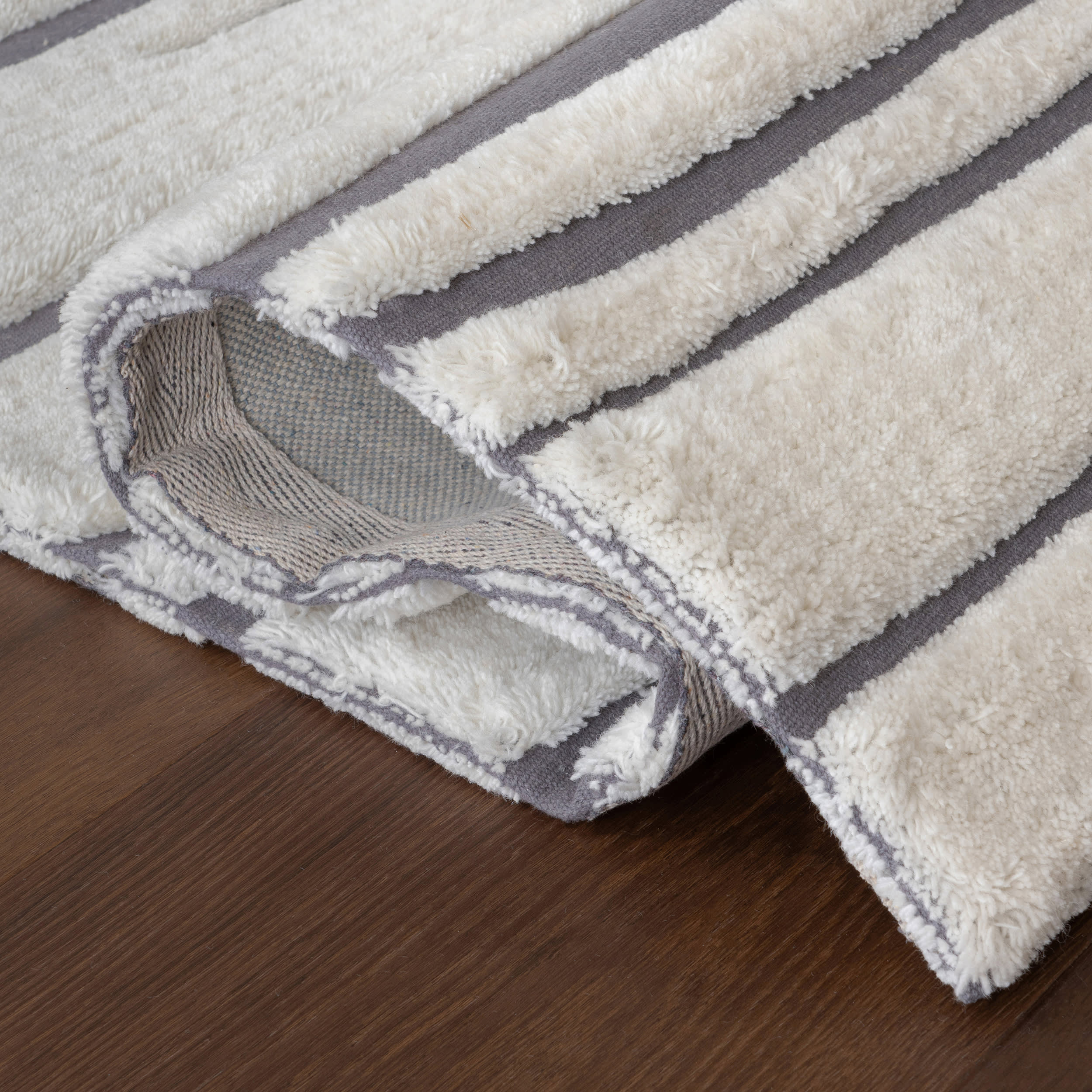 Studio Striped New Zealand Wool Rug | Ivory