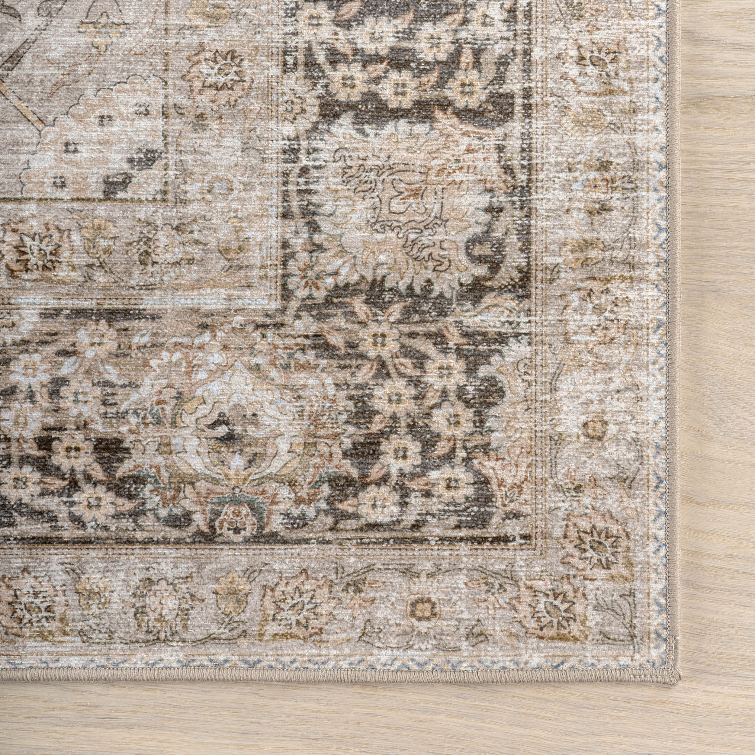 Bayberry Spill Proof Vintage Washable Rug | Sand