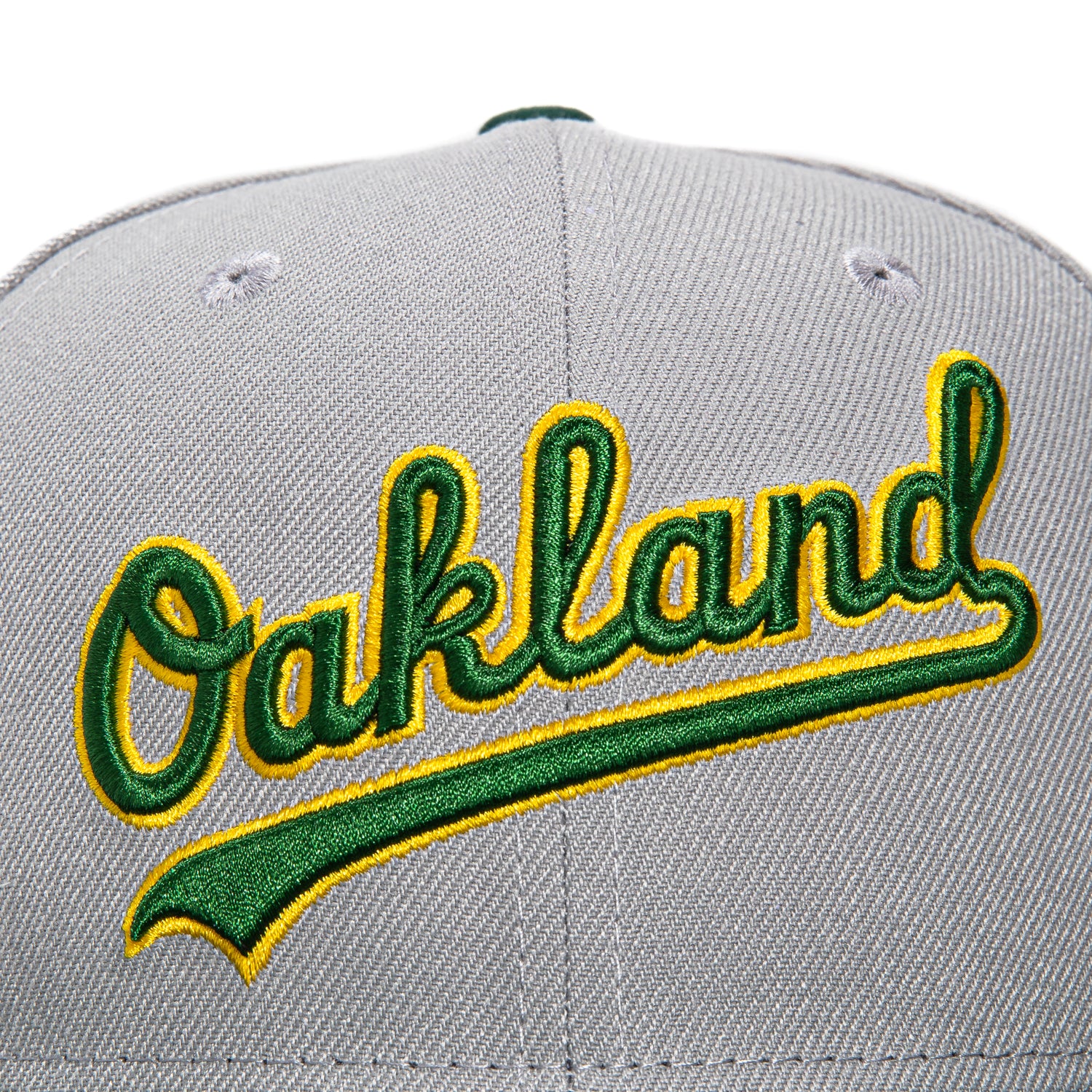 New Era 59Fifty Oakland Athletics 100th Anniversary Stadium Patch Script Hat - Grey, Green