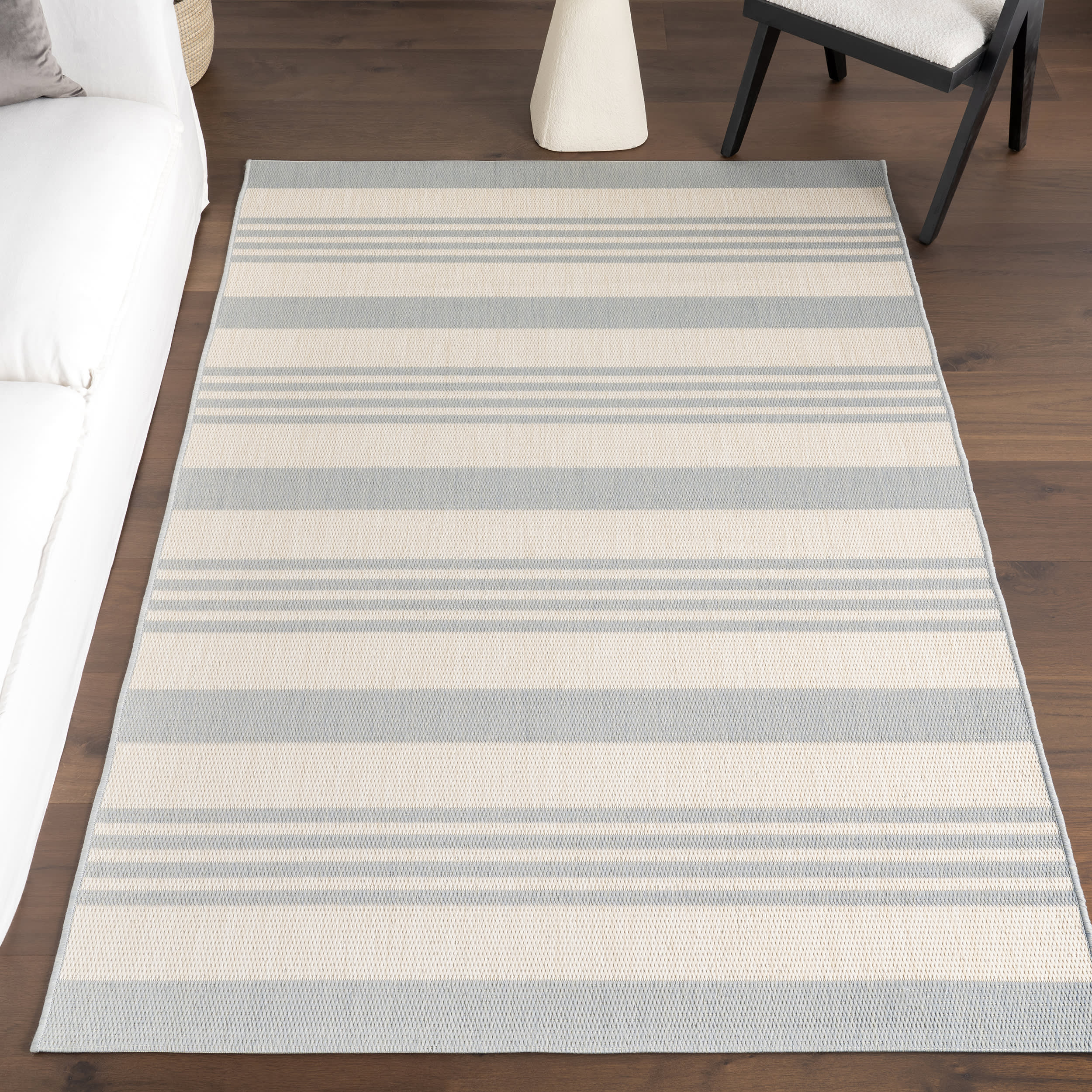 Regency Stripes Indoor/Outdoor Rug | Light Grey