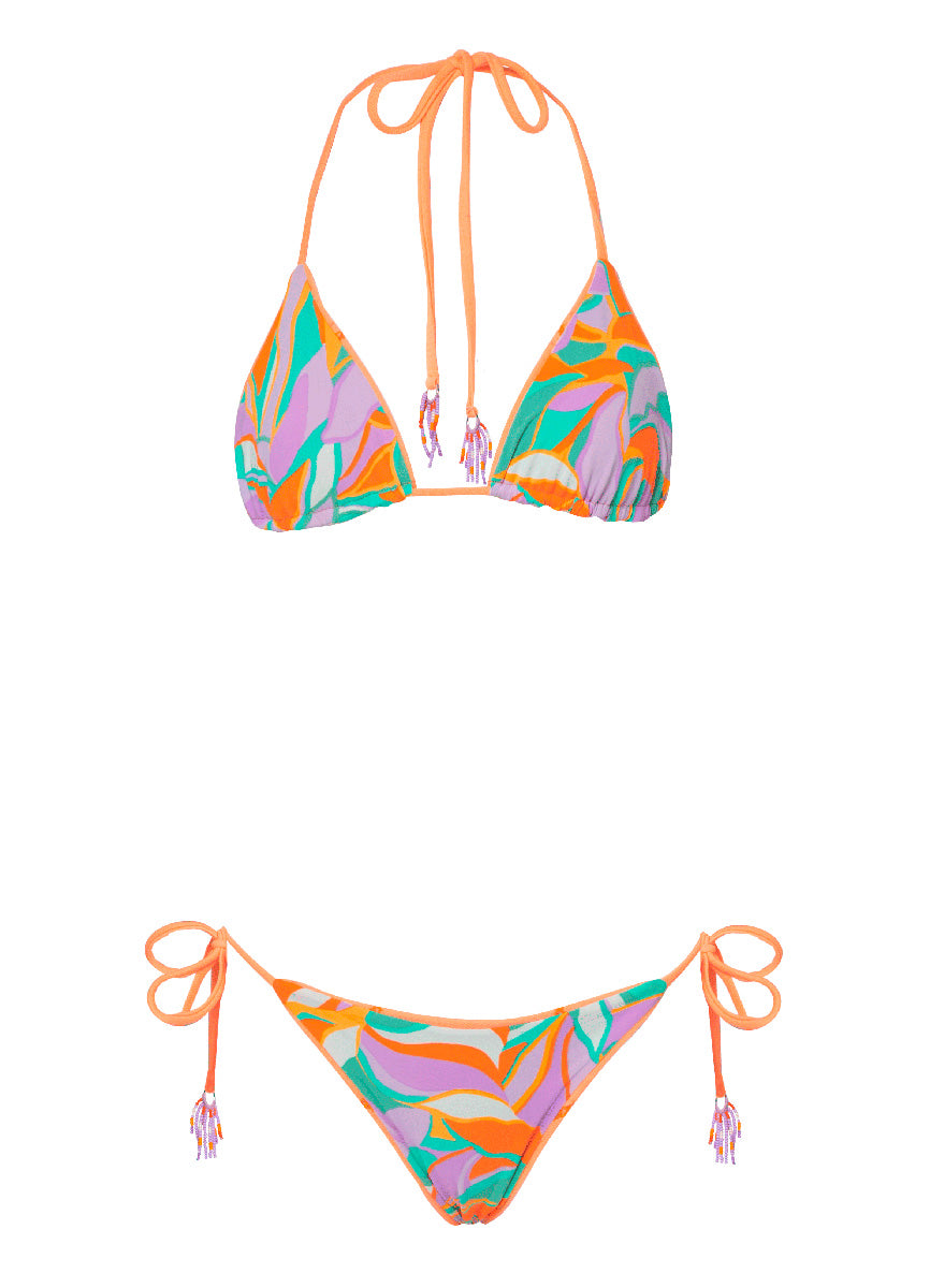 Maaji Vibrant Apricot Balmlike Sliding Triangle Bikini Top