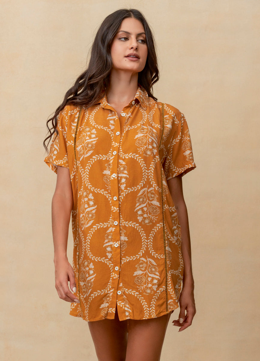 Maaji Caramel Damask Kiwi Long Shirt