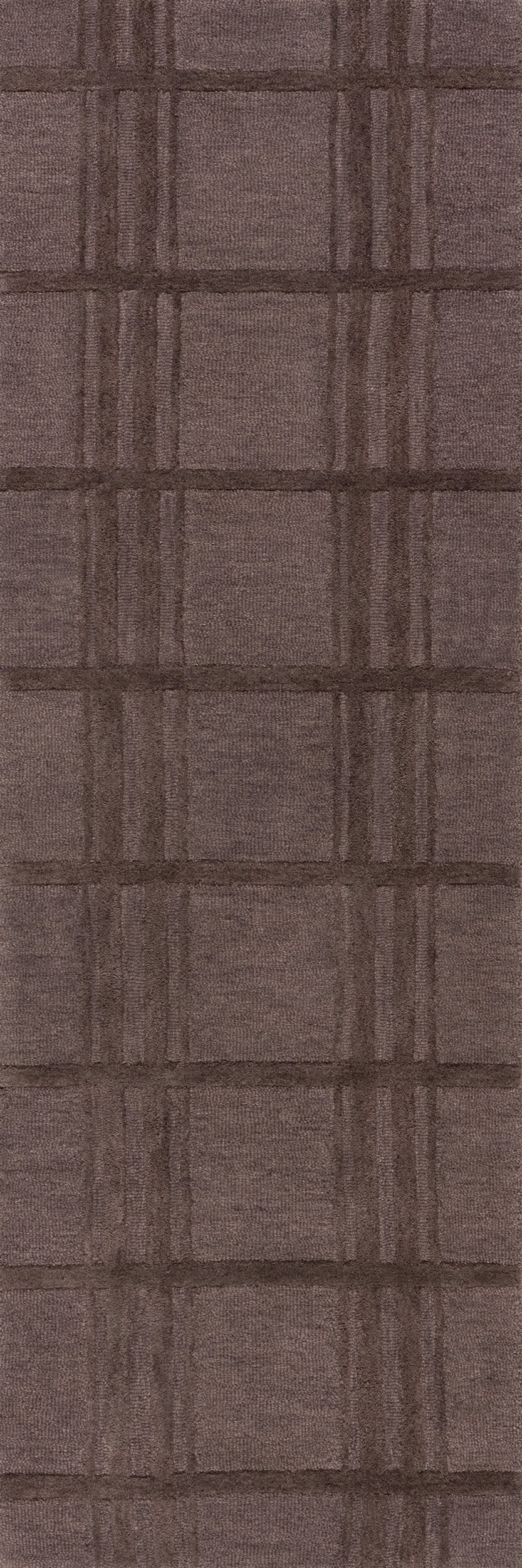 Mallory Checked Wool Rug | Dark Brown