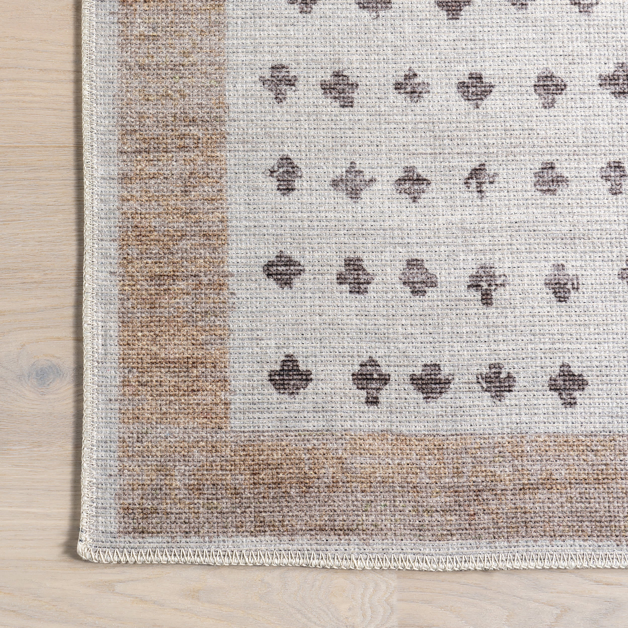 Sol Small Cross Washable Rug | Taupe