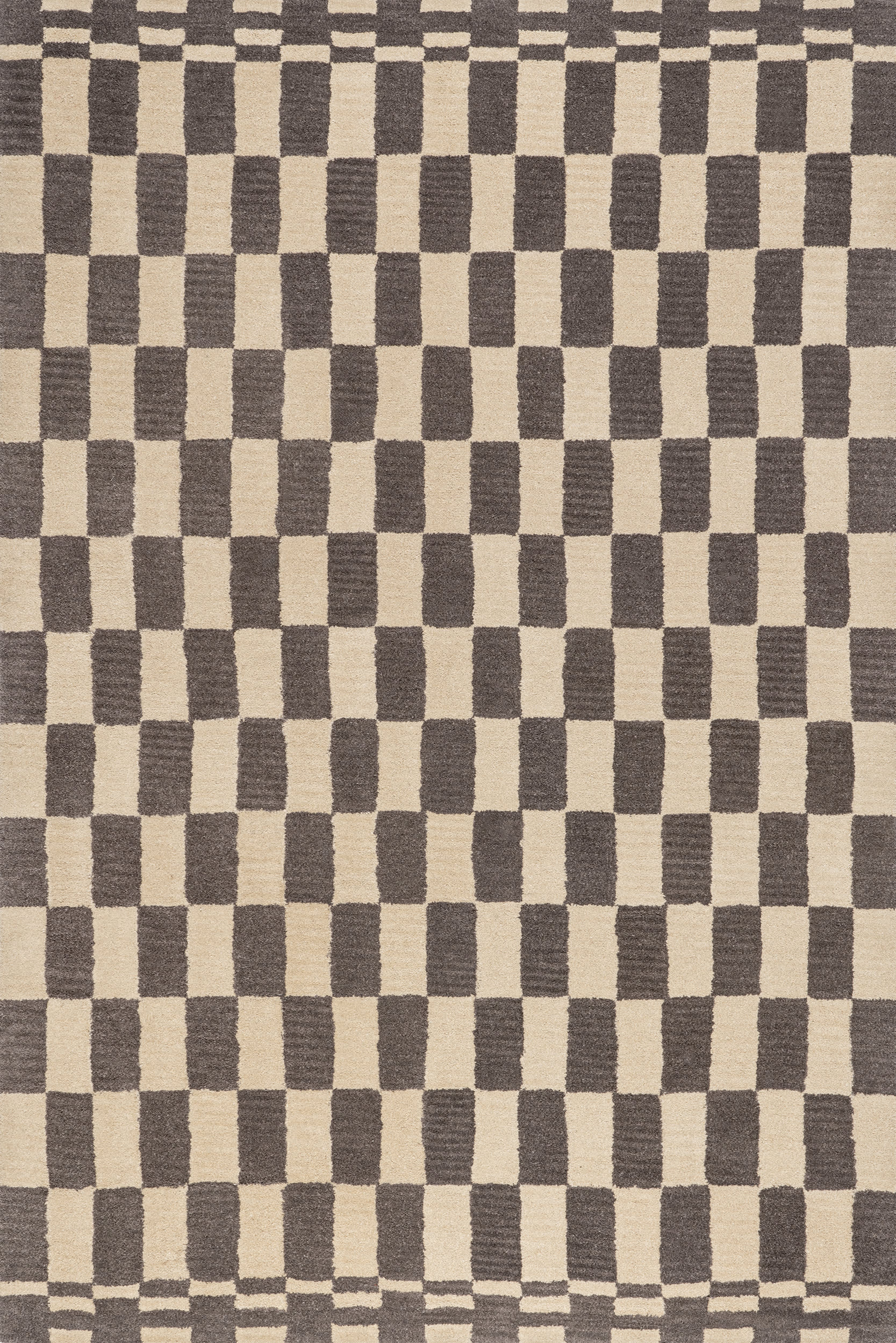 Kai Checkerboard Wool Rug | Grey