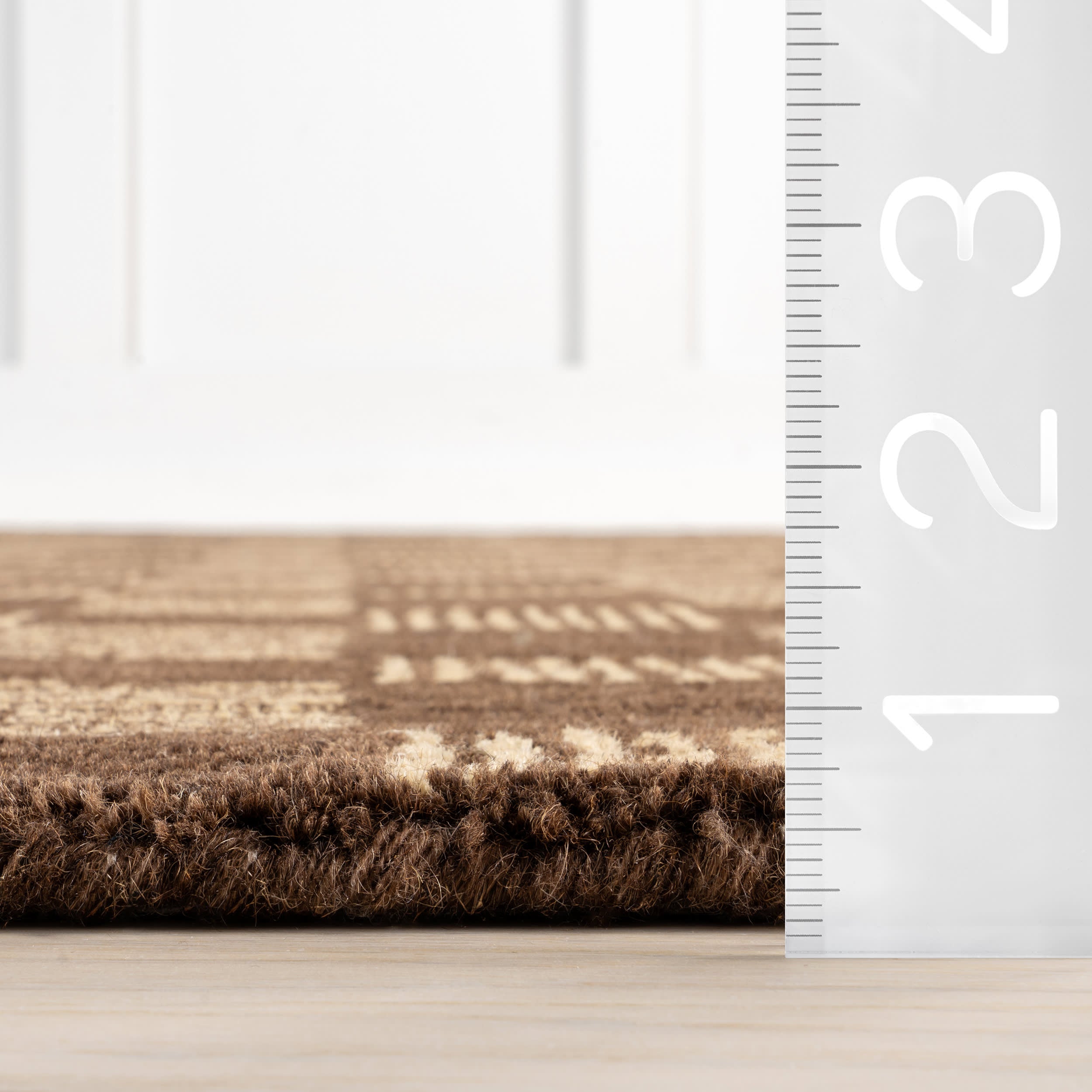 Quince Checked Wool Rug | Brown