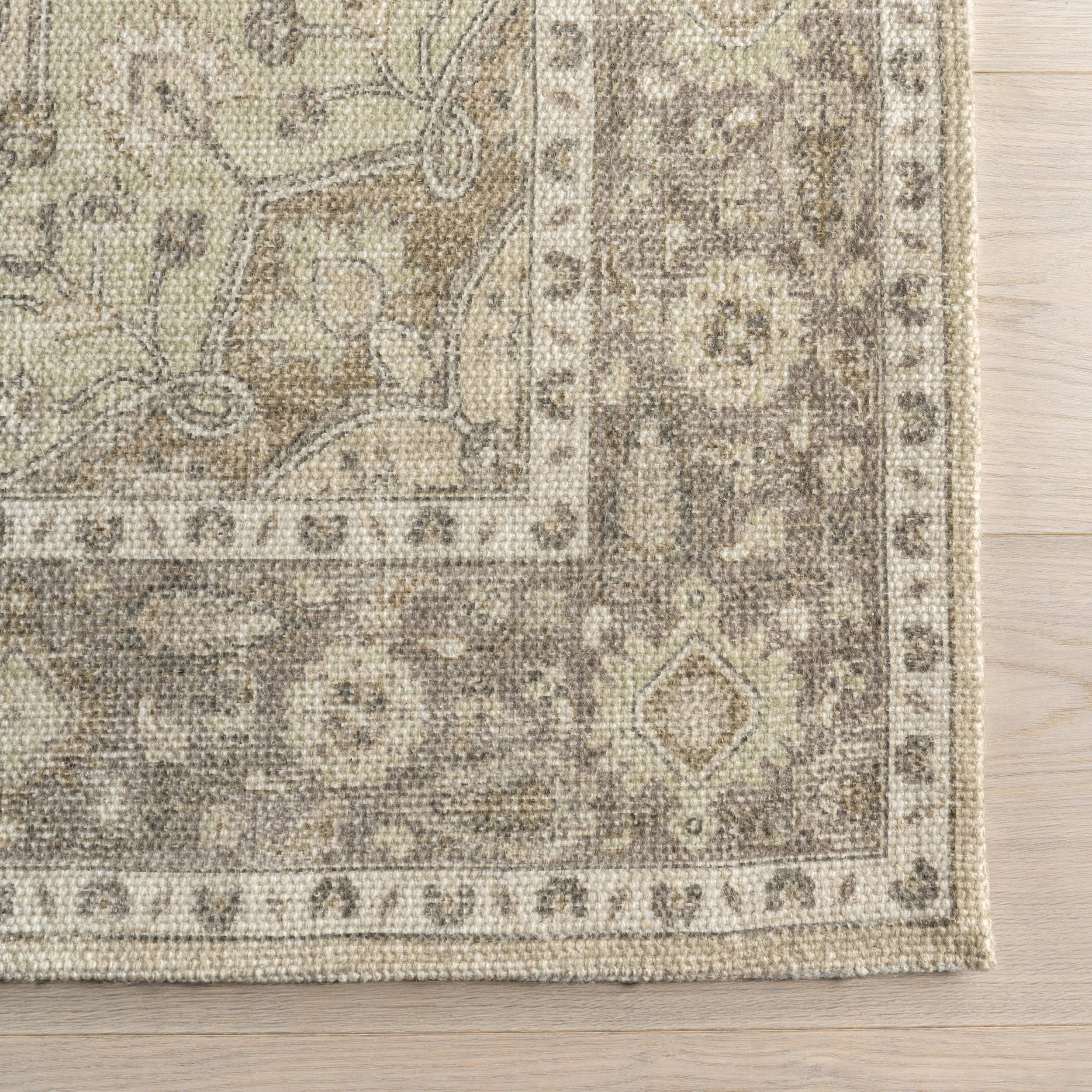 Spindle Medallion Wool and Cotton Rug | Khaki