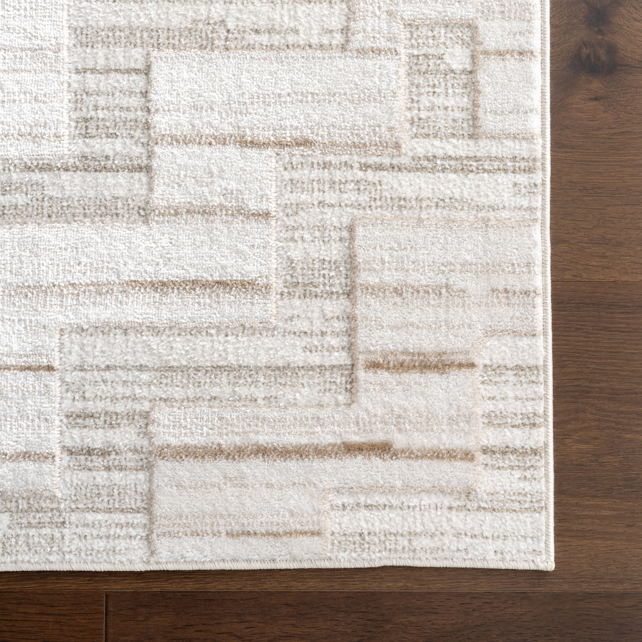 Chana Geometric Washable Rug | Ivory