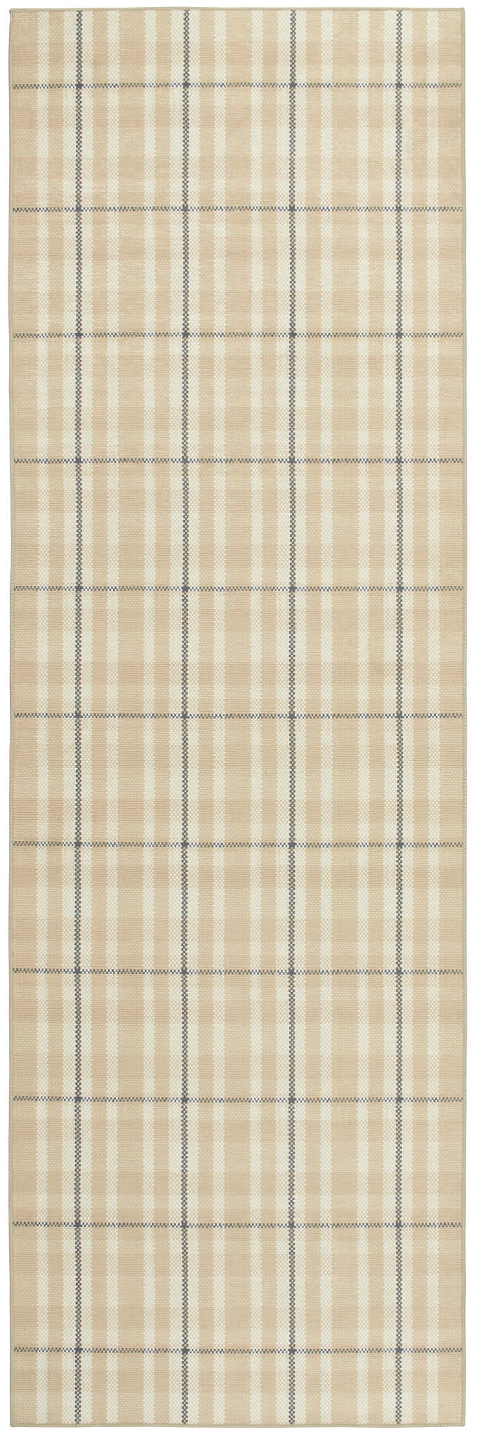 Hallie Plaid Khaki Machine Washable Rug