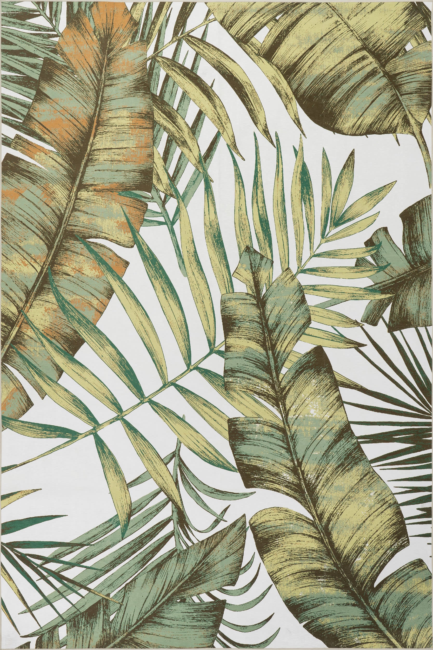 Jungle Spill Proof Washable Rug | Sage Green