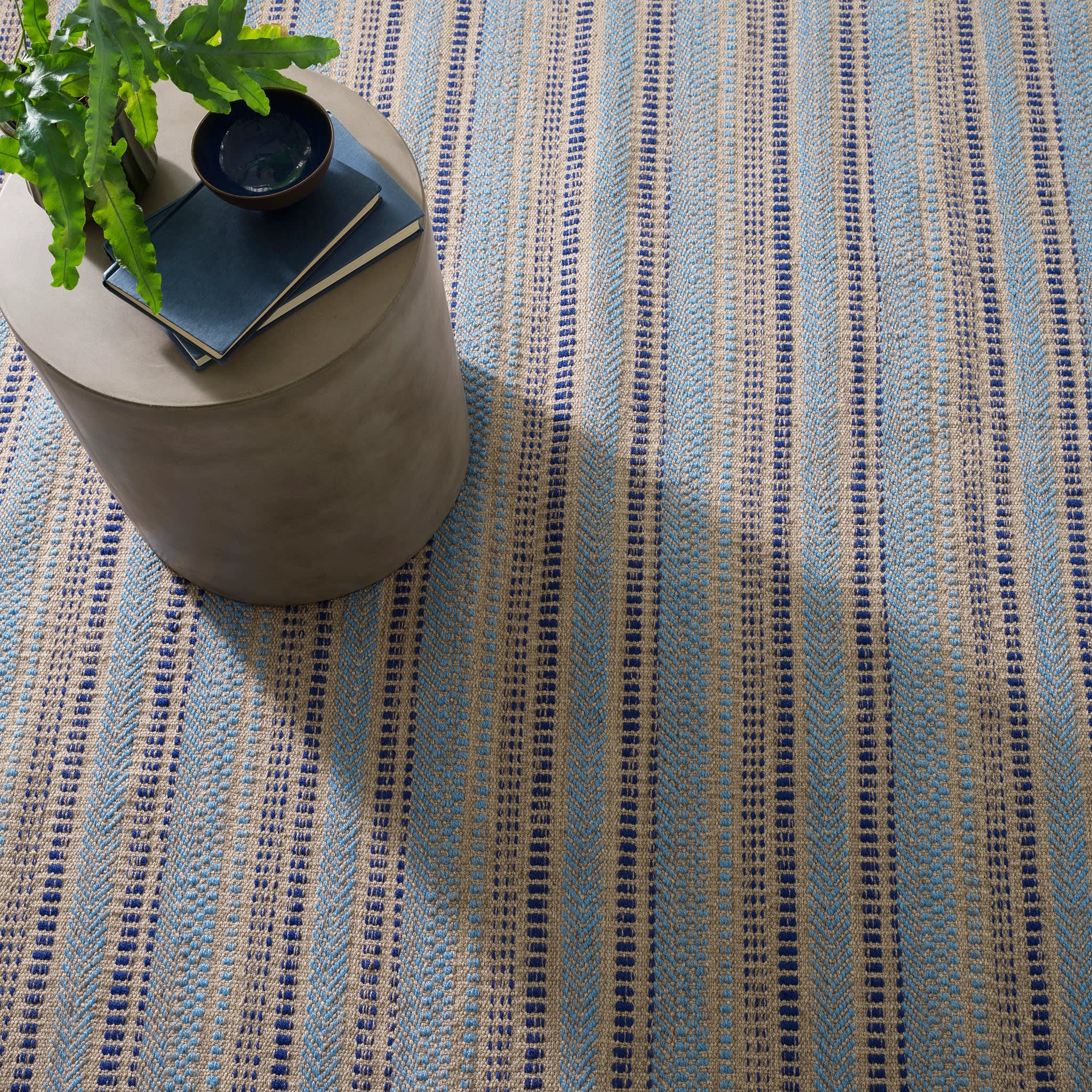 Sooner Than Later Blue Handwoven Indoor/Outdoor Rug