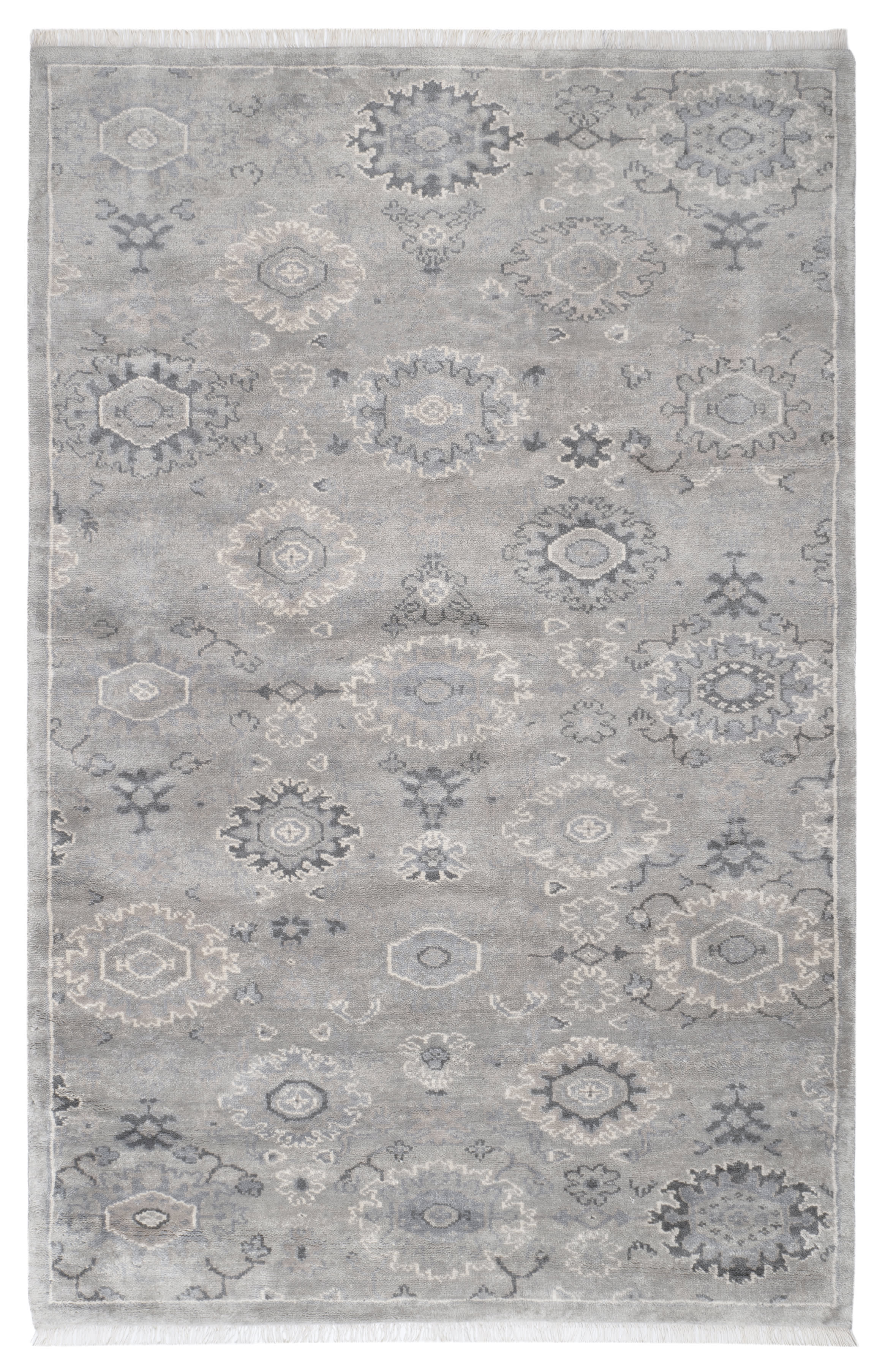 Lila Grey Hand Knotted Wool Rug