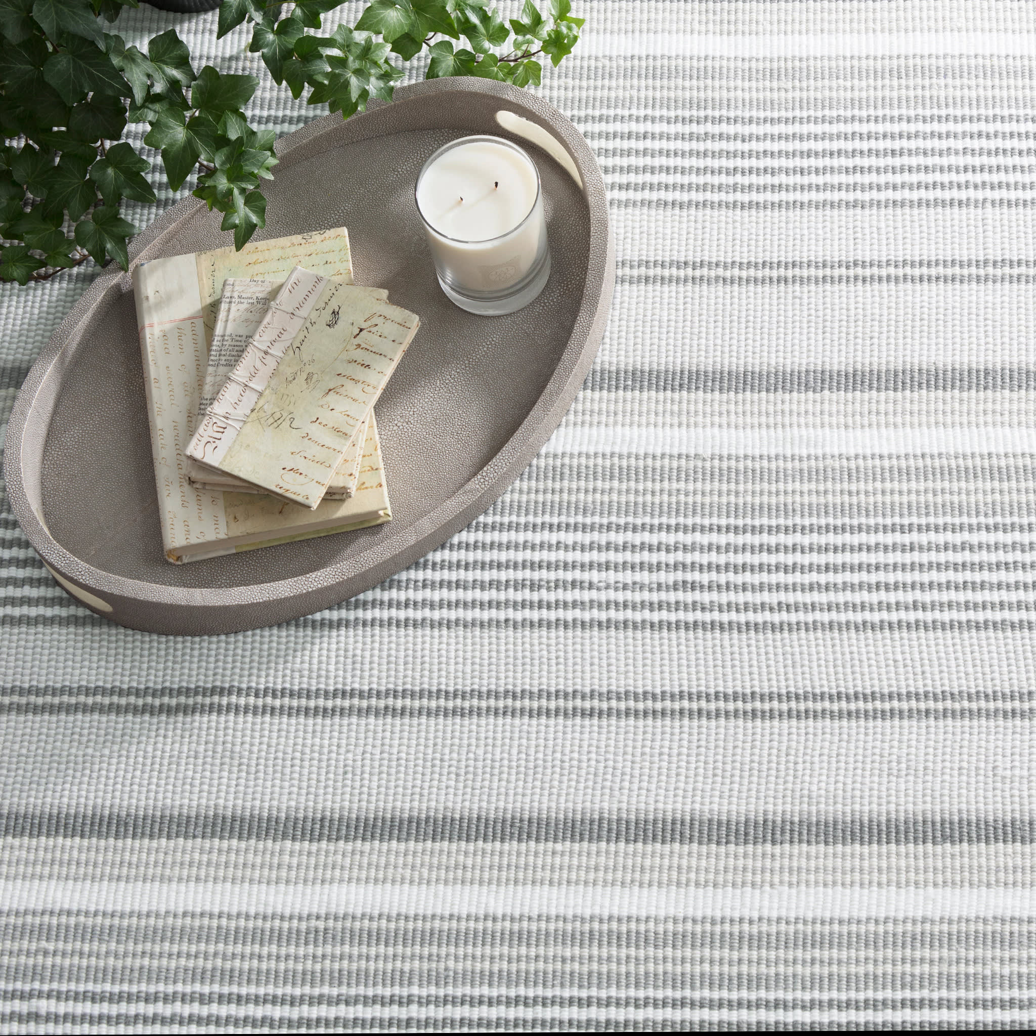 Gradation Ticking Handwoven Cotton Rug