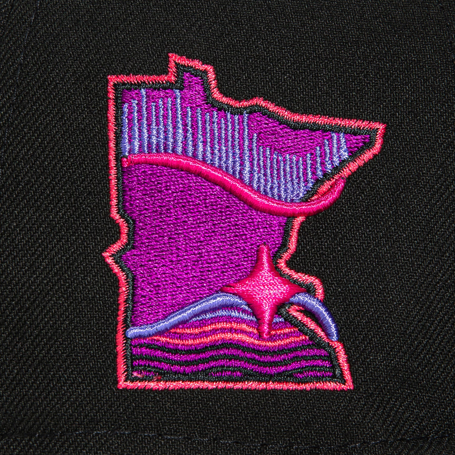 New Era 59Fifty Minnesota Twins City Patch Alternate M Gradient Hat - Black, Infrared, Purple