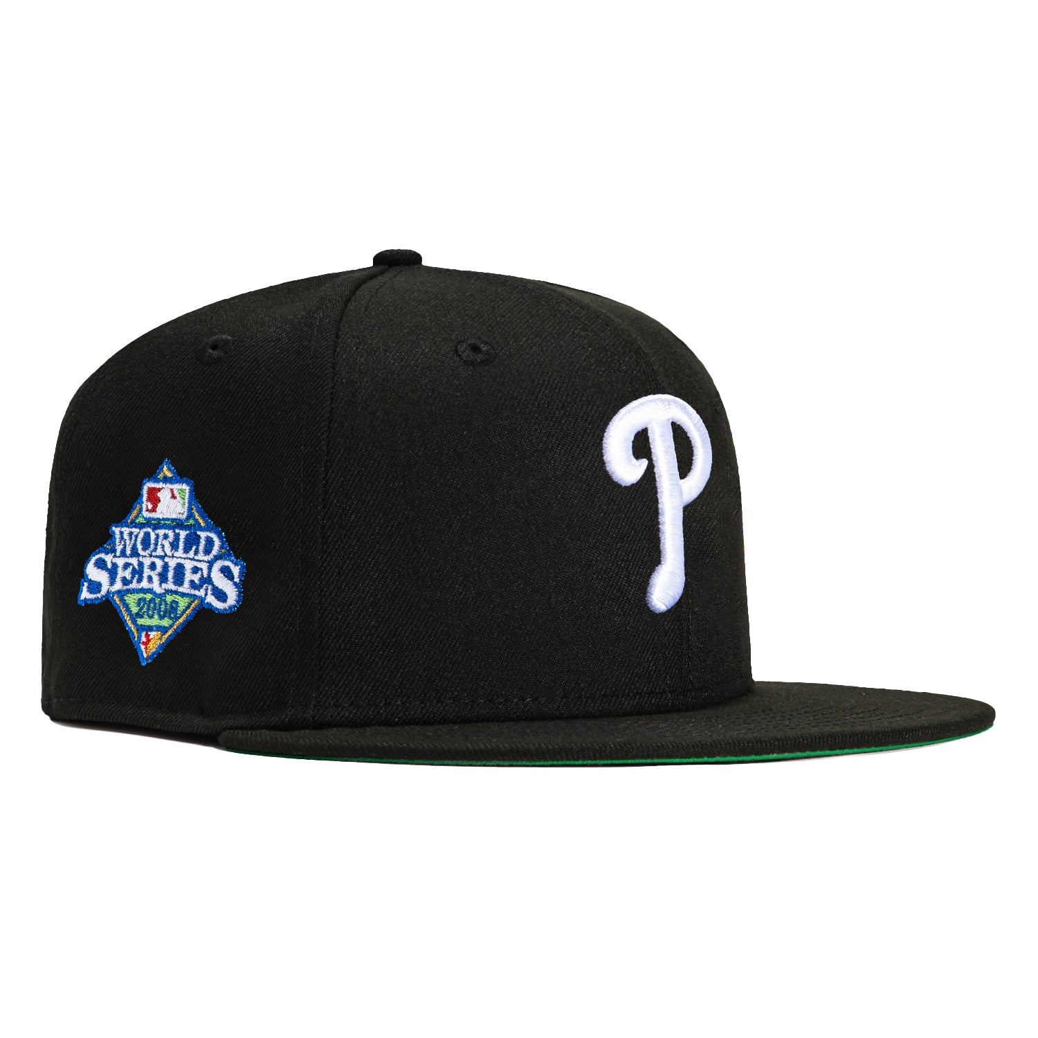 New Era 59Fifty Philadelphia Phillies 2008 World Series Patch Hat -  Black, White