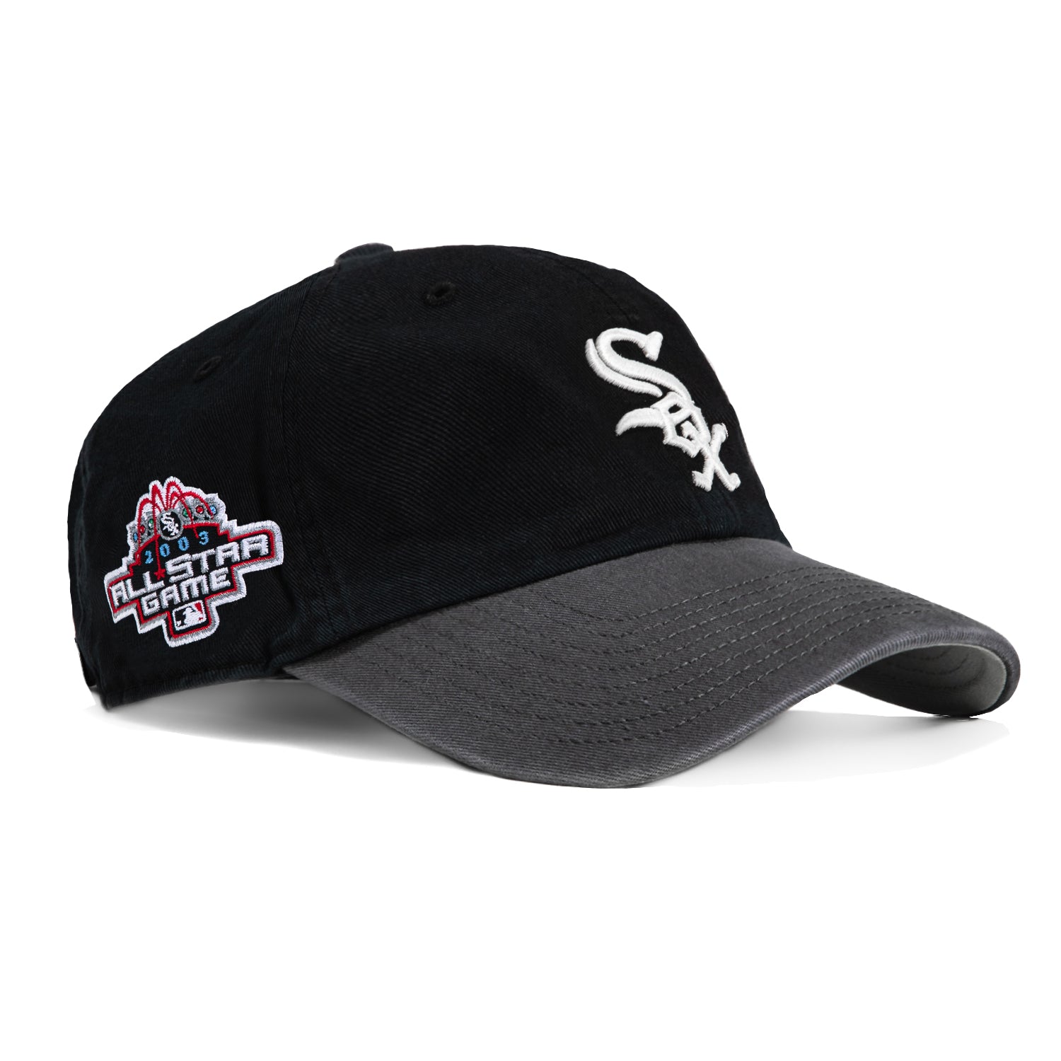 47 Brand Dark Glow Chicago White Sox 2003 All Star Game Patch Cleanup Adjustable Hat - Black, Graphite