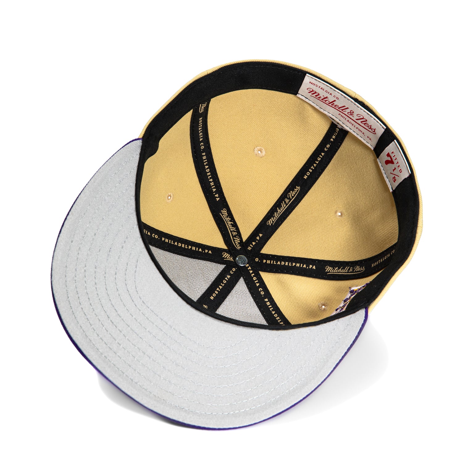 Mitchell & Ness Los Angeles Lakers 75th Anniversary Patch Hat - Tan, Purple