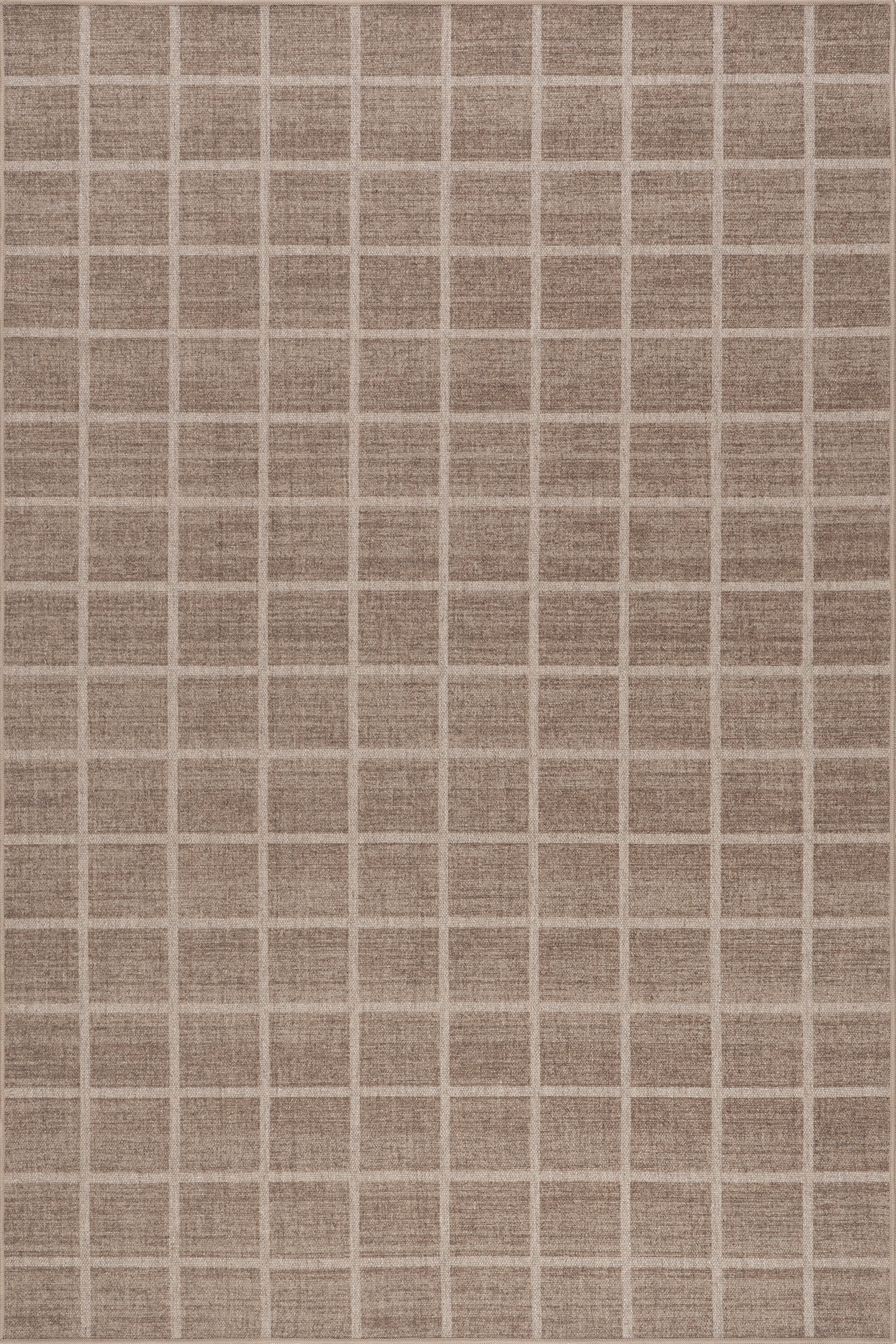 Verity Checkered Washable Rug | Brown