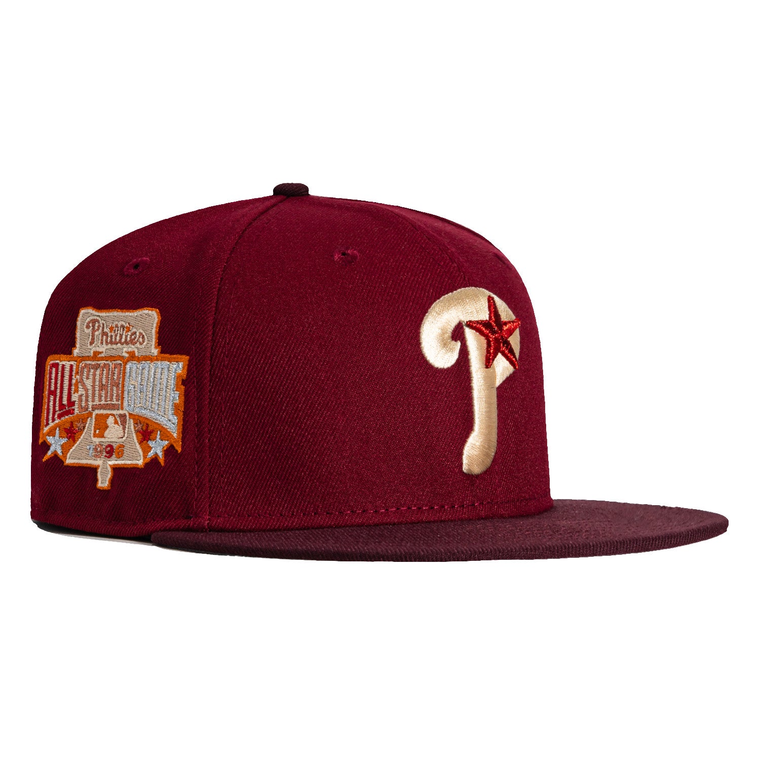 New Era 59Fifty 2Wild Philadelphia Phillies 1996 All Star Game Patch Alternate Hat - Cardinal, Maroon