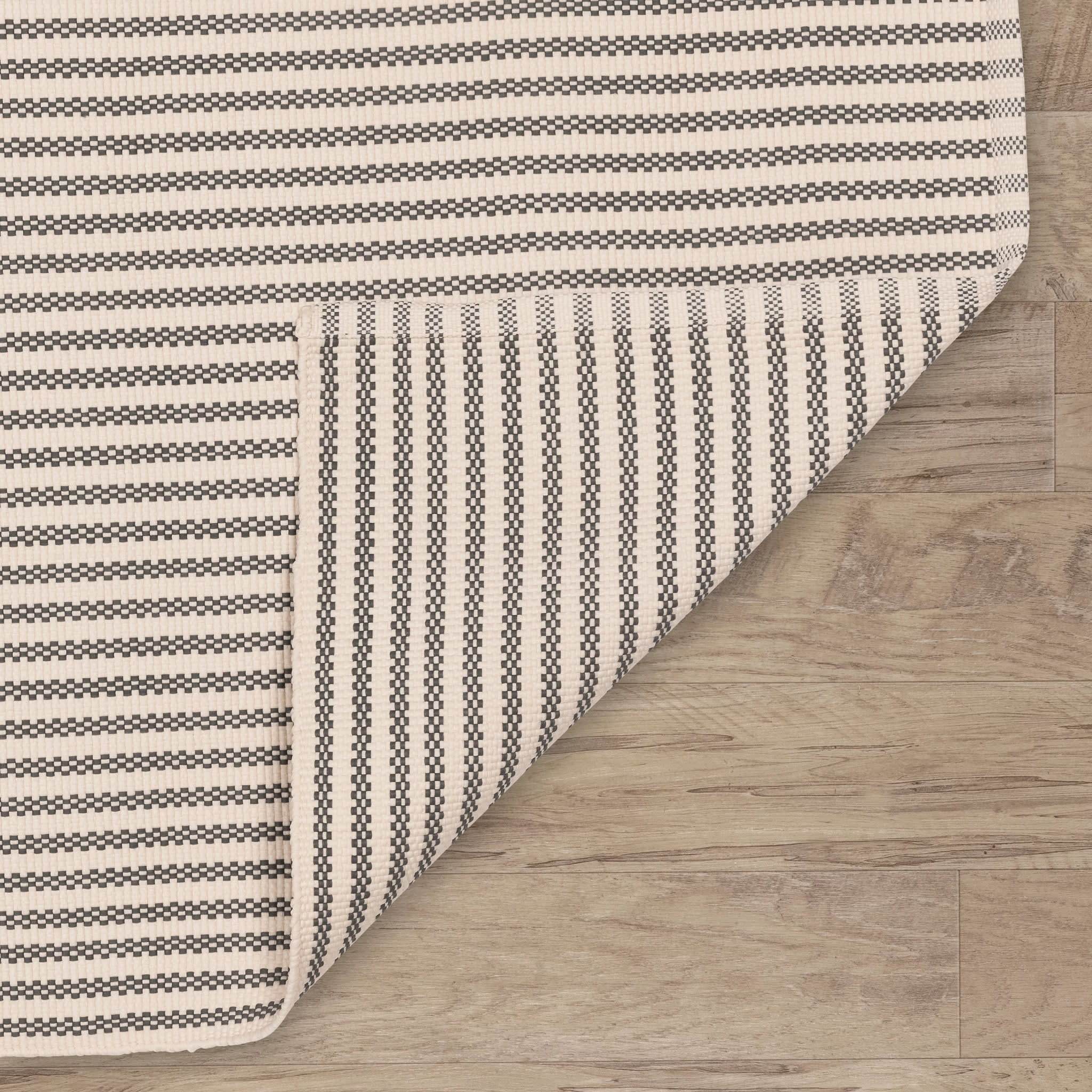 Pinstripe Brown/Ivory Handwoven Indoor/Outdoor Rug