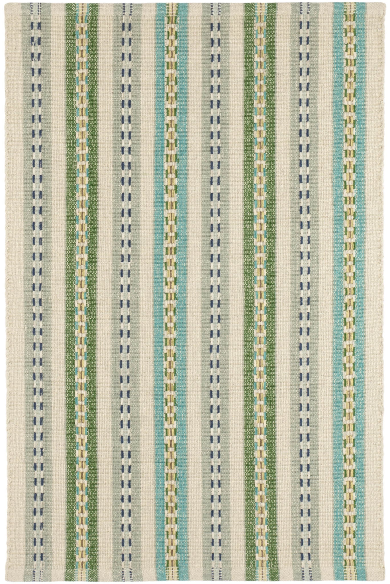 Long Slade Teal Handwoven Cotton Rug