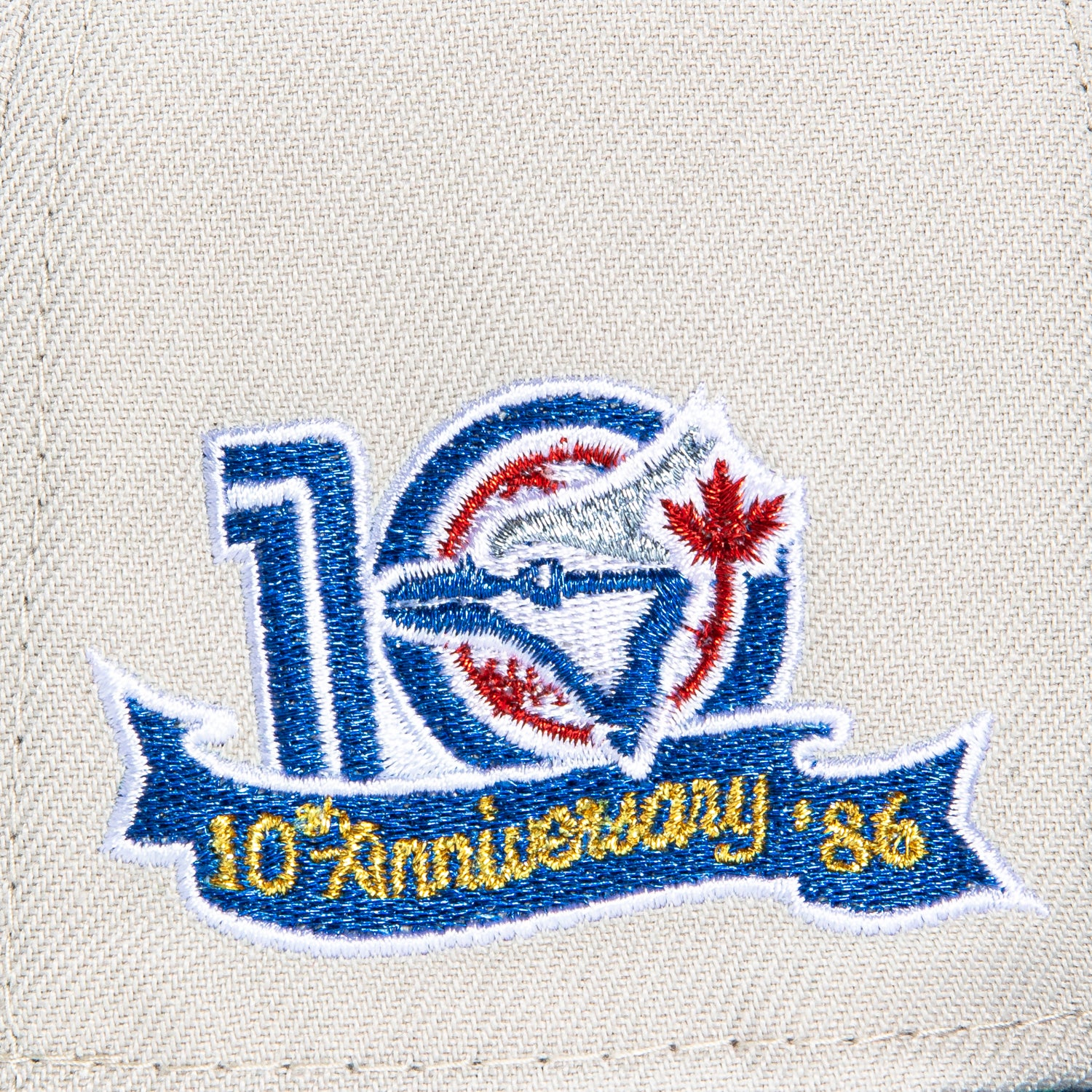 New Era 59Fifty Coco Mango Cherry Toronto Blue Jays 10th Anniversary Patch Hat - Stone, Royal