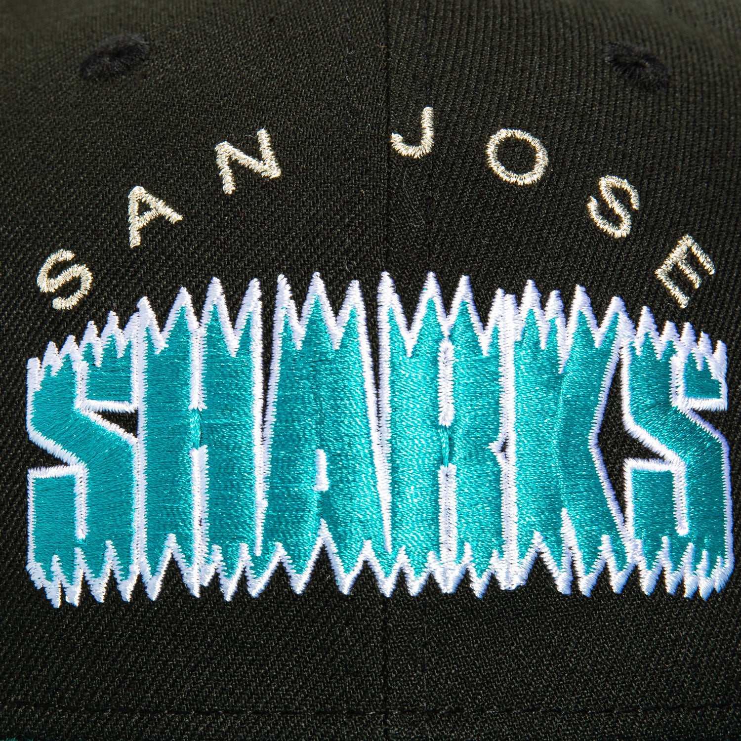 New Era 59Fifty San Jose Sharks Logo Patch Word Hat - Black, Teal