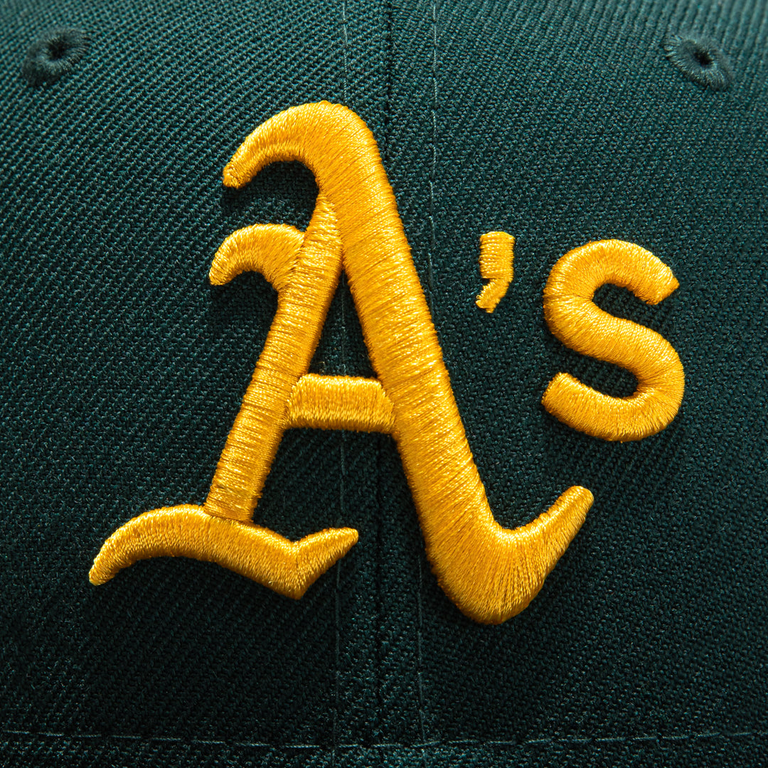 New Era 59Fifty Retro On-Field Oakland Athletics 1995 Road Hat - Dark Green, Gold