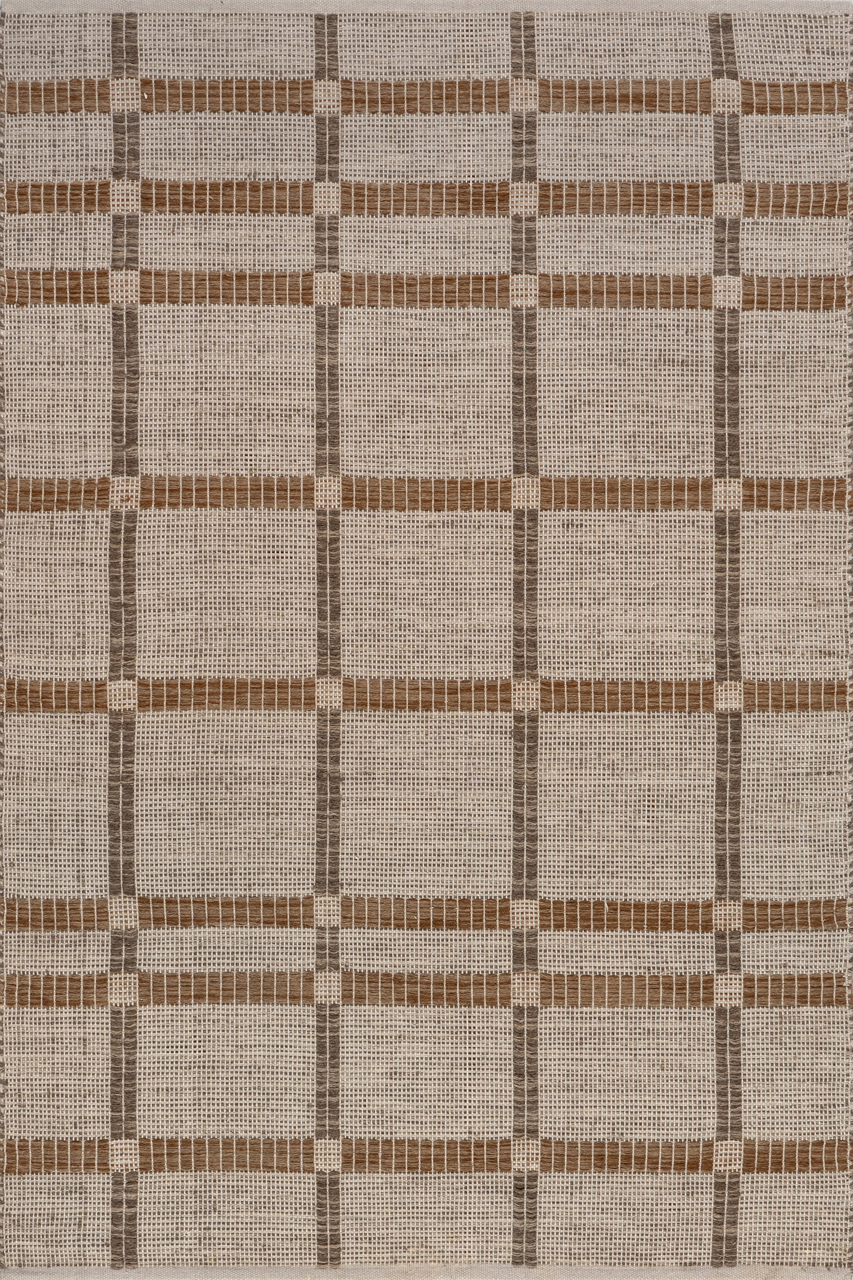 Annie Plaid Wool and Cotton Rug | Ivory