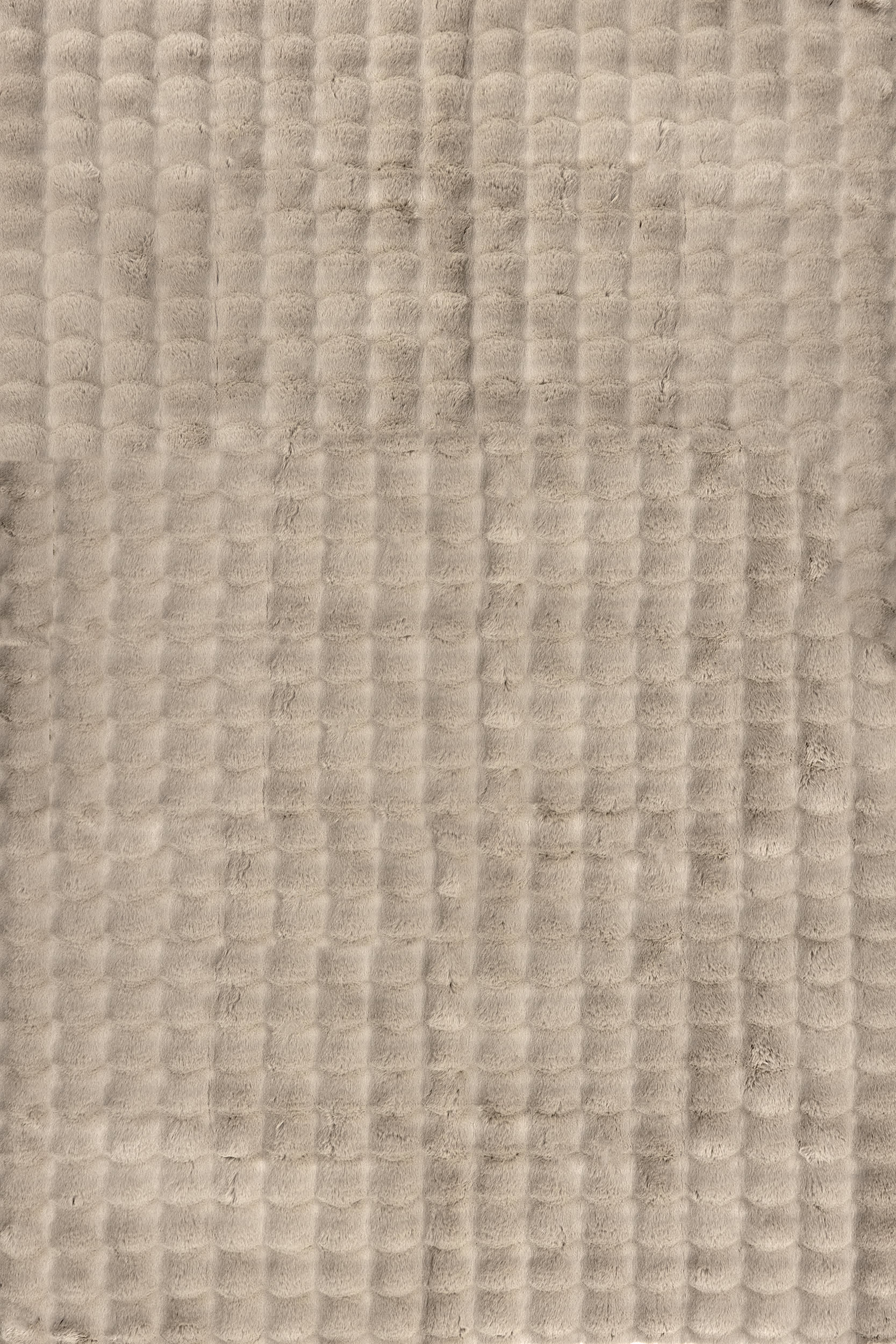 Ivana Checkered Plush Cloud Washable Rug | Taupe