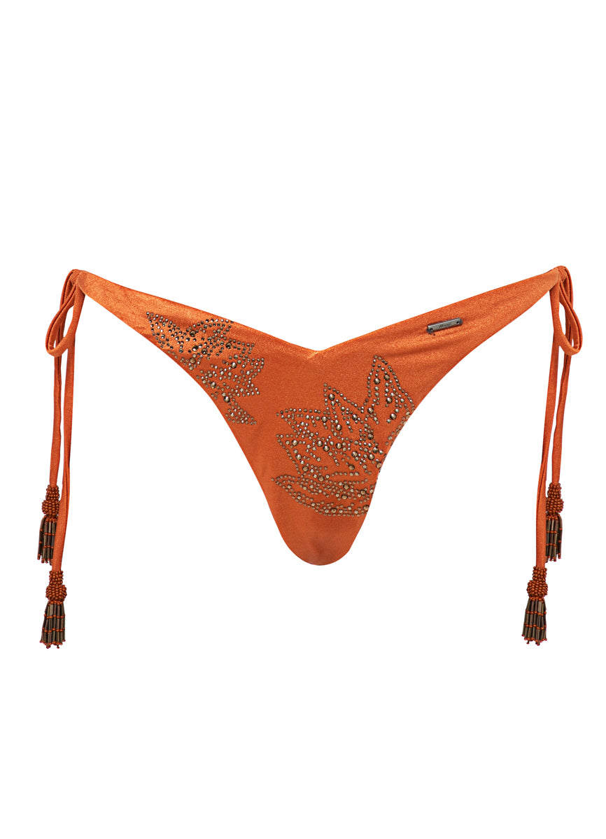 Maaji Satin Umber Sunseeker Regular Rise Tie Side Bikini Bottom