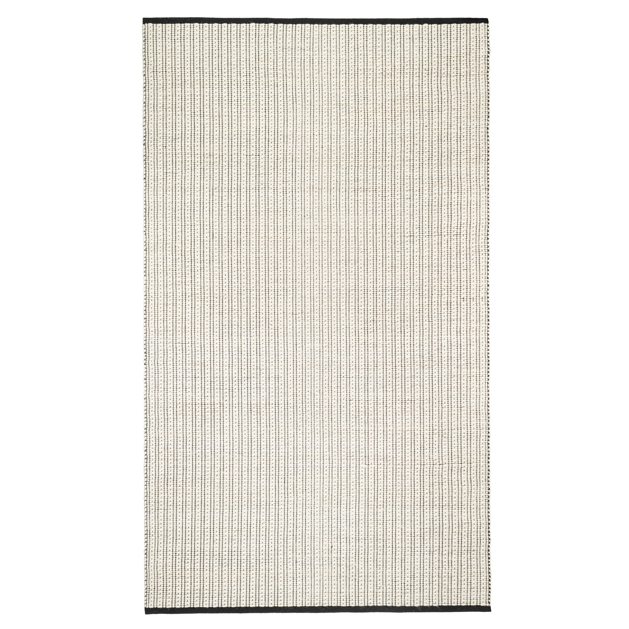 Ribbon Ivory/Black Handwoven Wool Rug