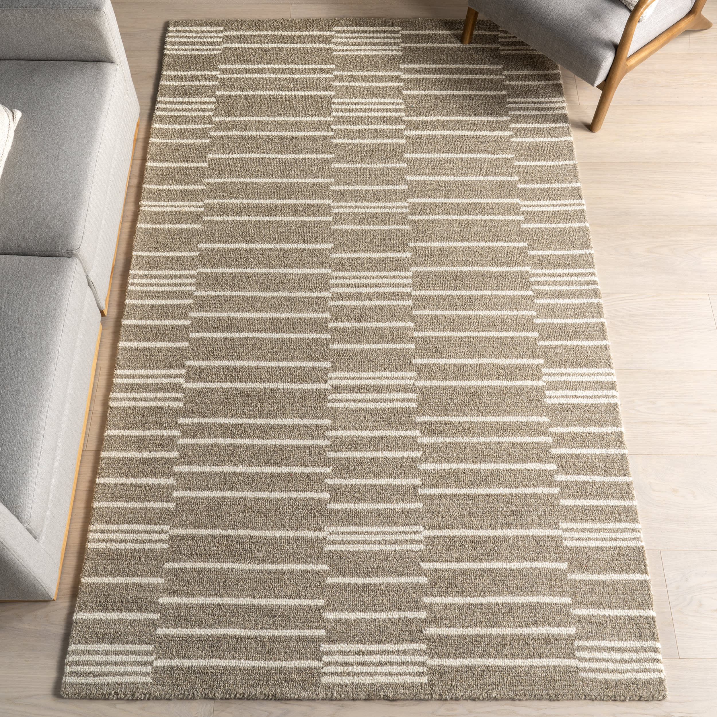 Laylah Striped Rug | Taupe