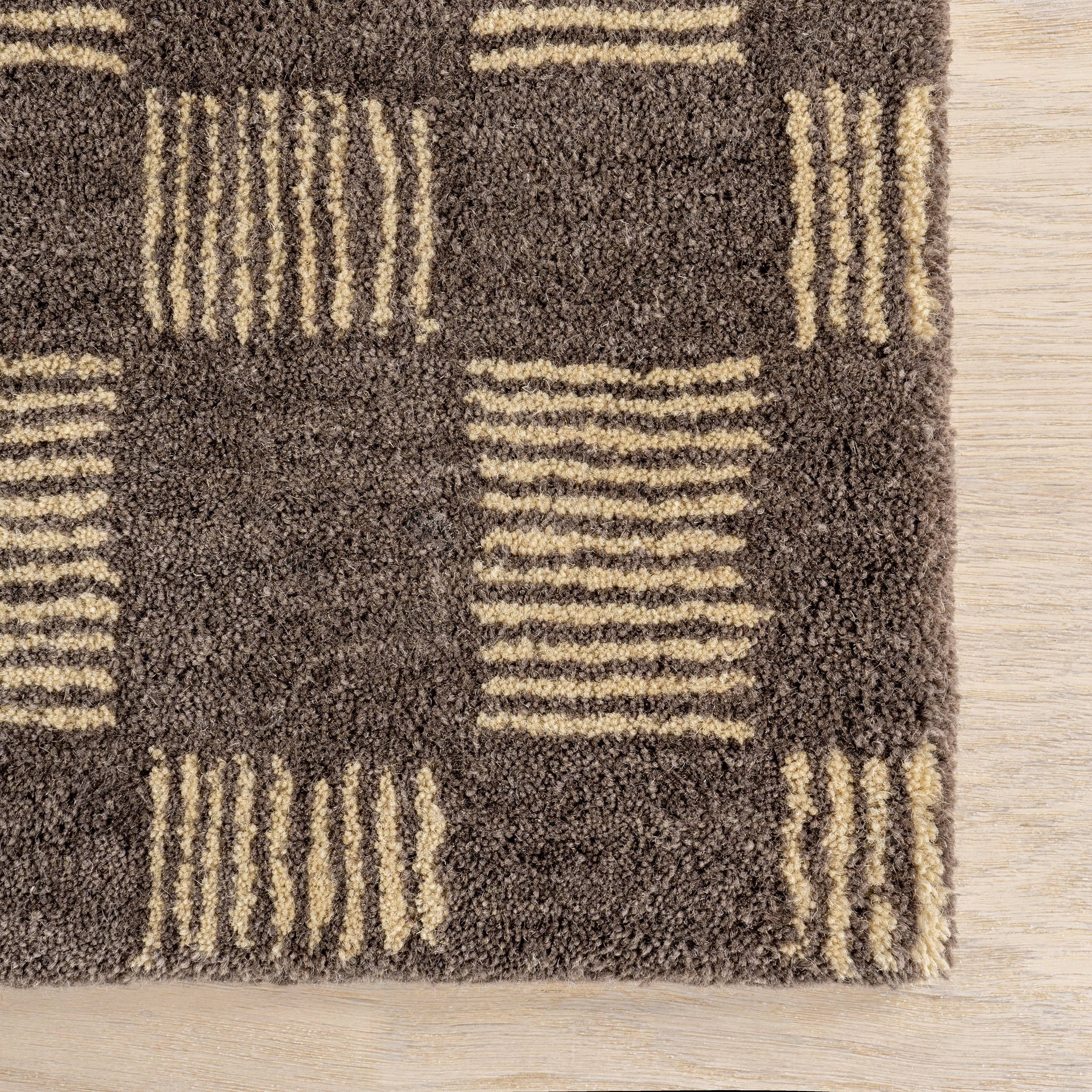 Quince Checked Wool Rug | Grey